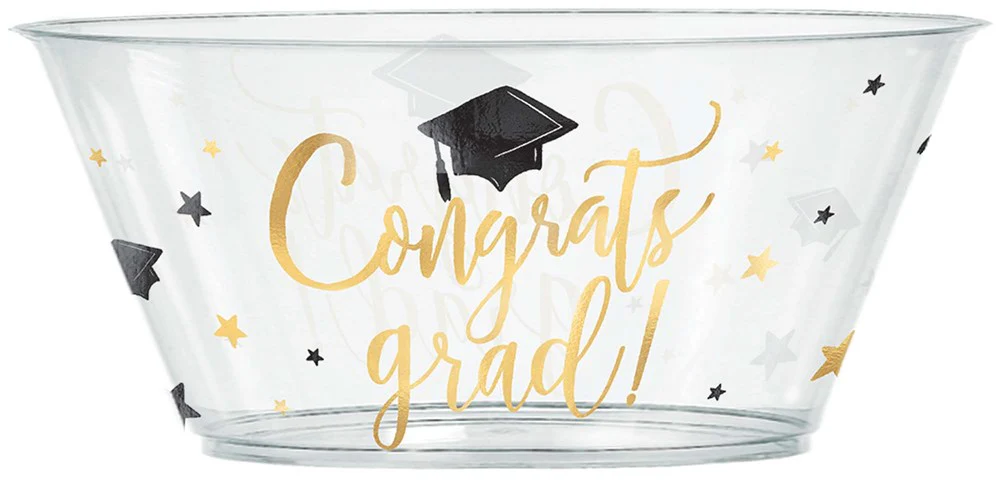 Grad Hot Stamped Plastic Bowl