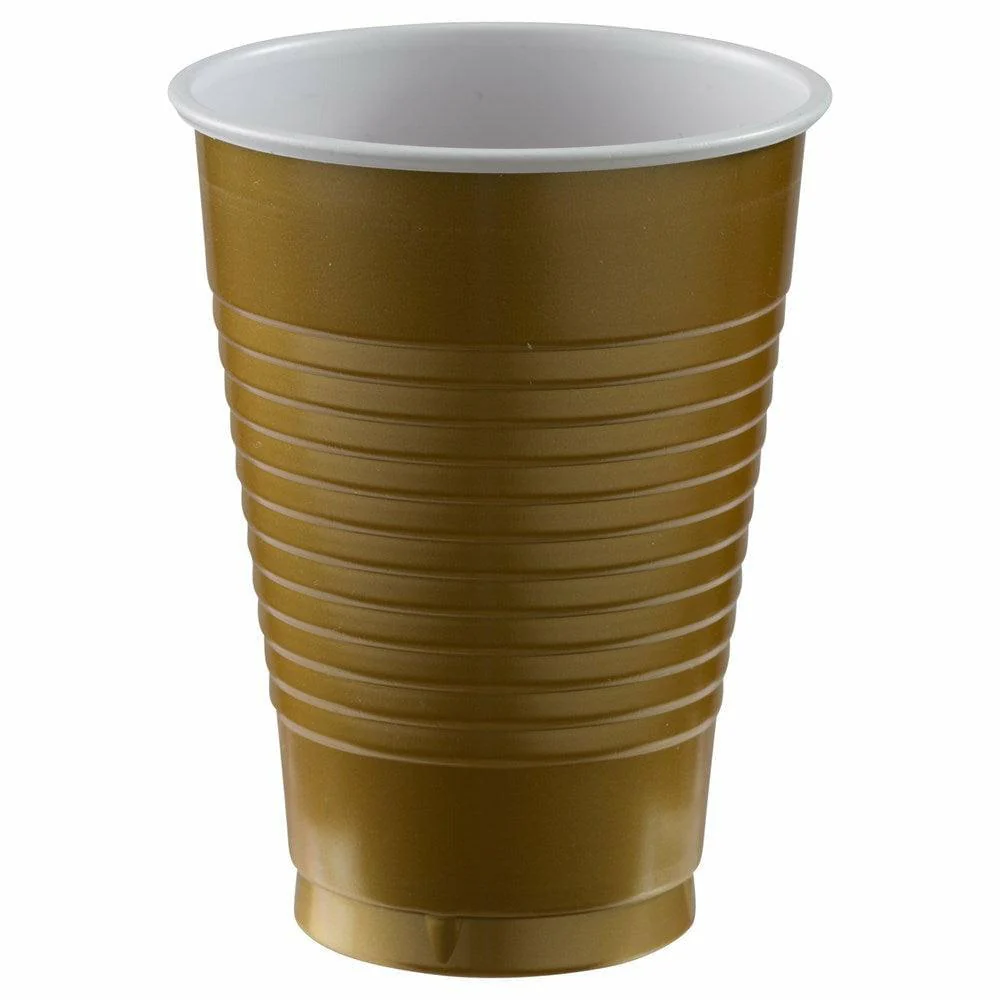 Plastic Cup Gold 12 ounce 50ct