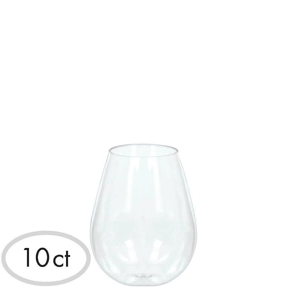 Clear Stemless Wine Glasses 4 ounce 10ct