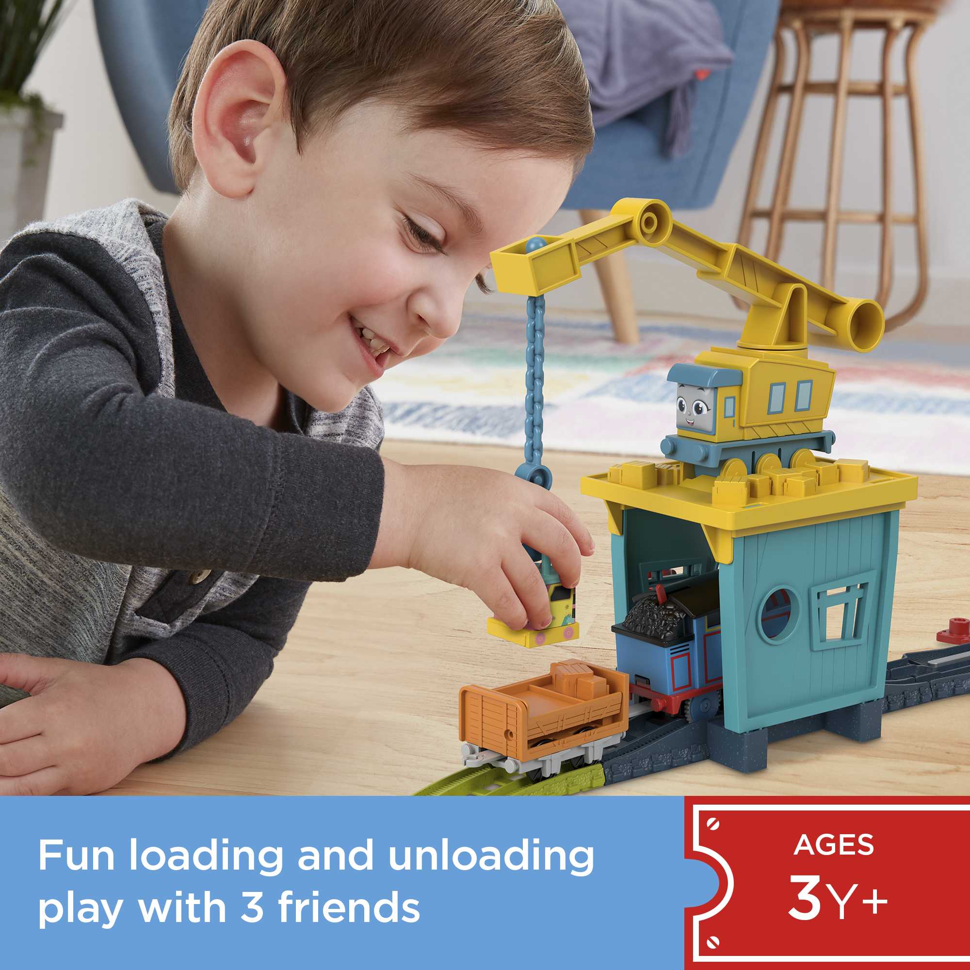 Thomas And Friends Train Set With Carly The Crane Sandy And Motorized Thomas, Fix ‘Em Up Friends