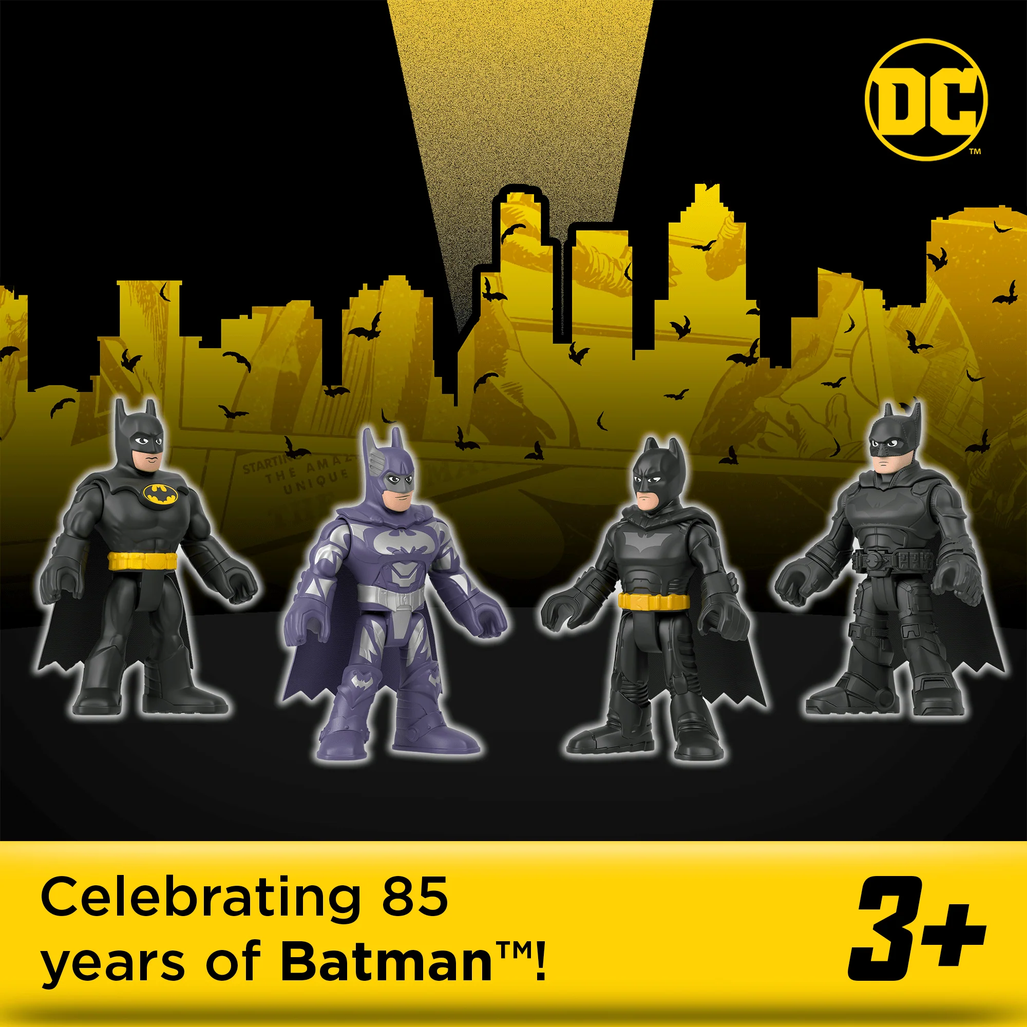 Imaginext DC Super Friends Batman 85th Anniversary Set With 4 Movie Figures