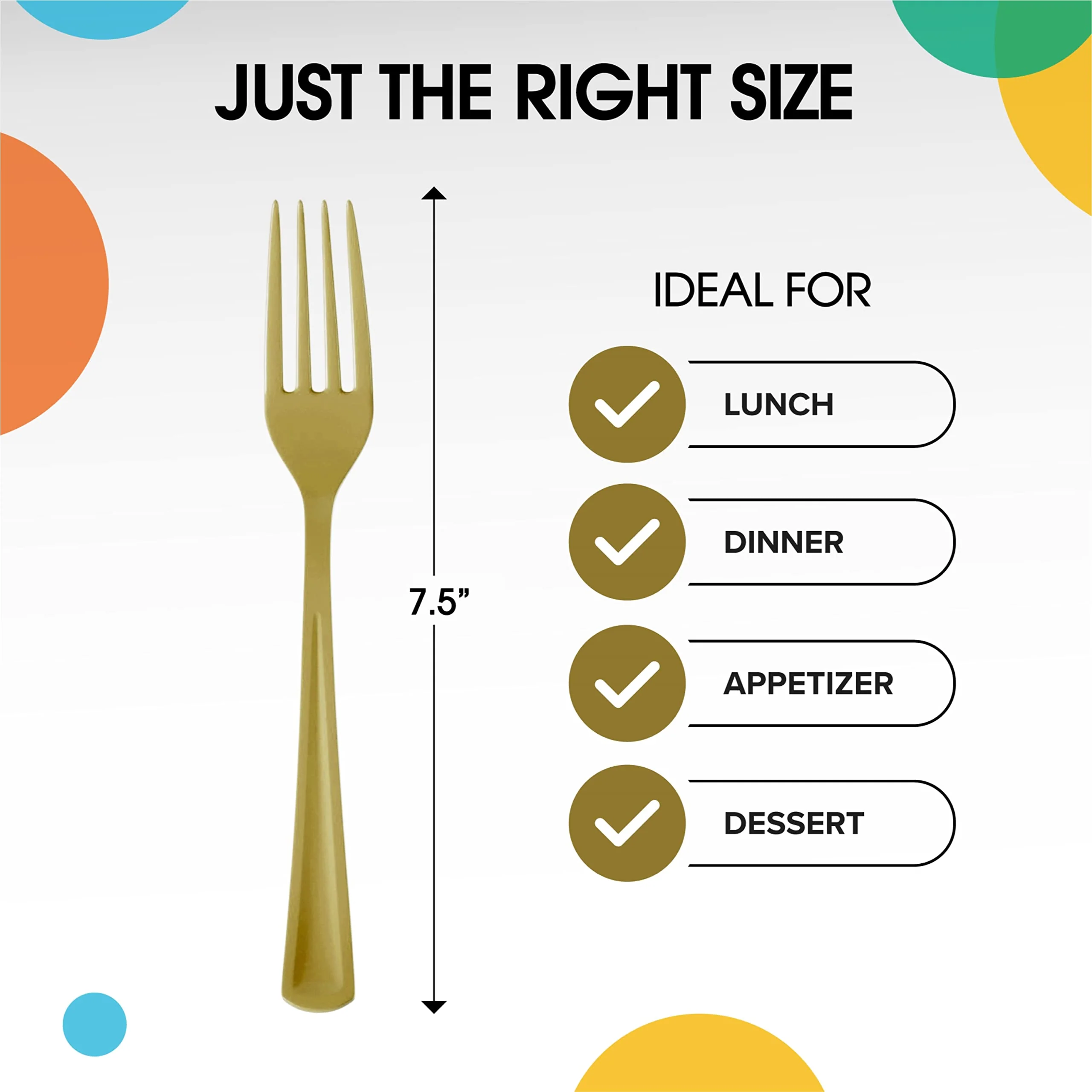 Heavy Duty Gold Plastic Forks | 50 Count