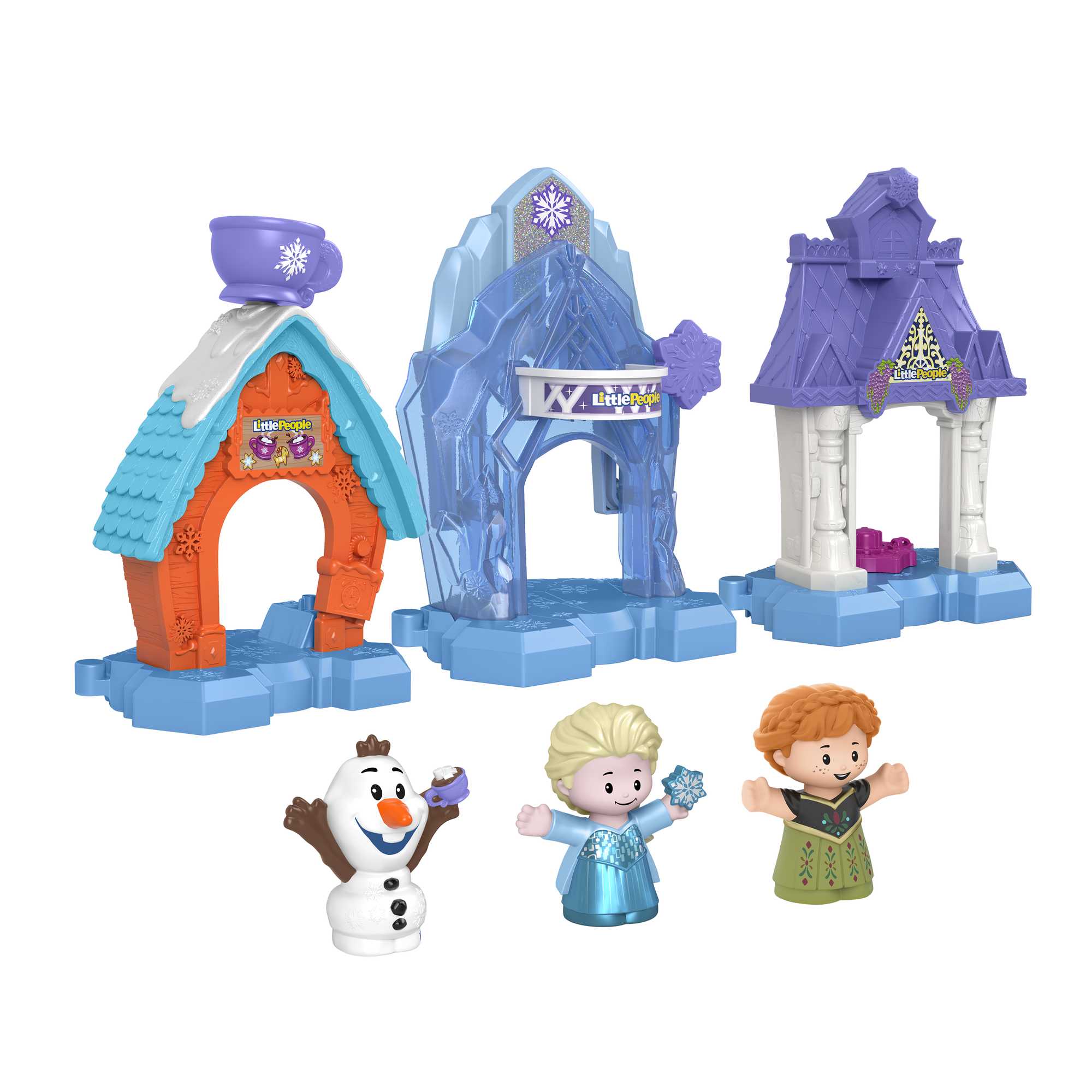 Disney Frozen Snowflake Village Little People Toddler Playset With Anna Elsa & Olaf Figures