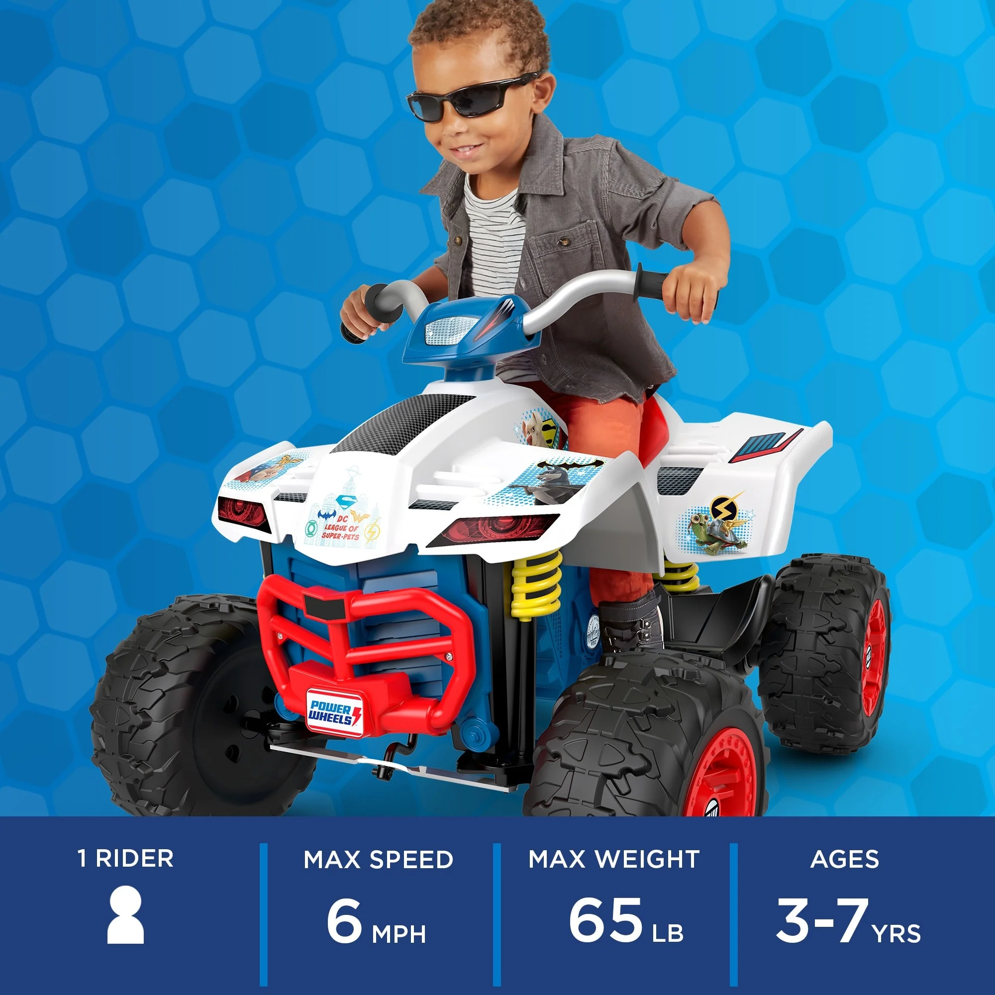 Power Wheels DC League Of Super-Pets Racing ATV Battery Powered Ride-On Vehicle