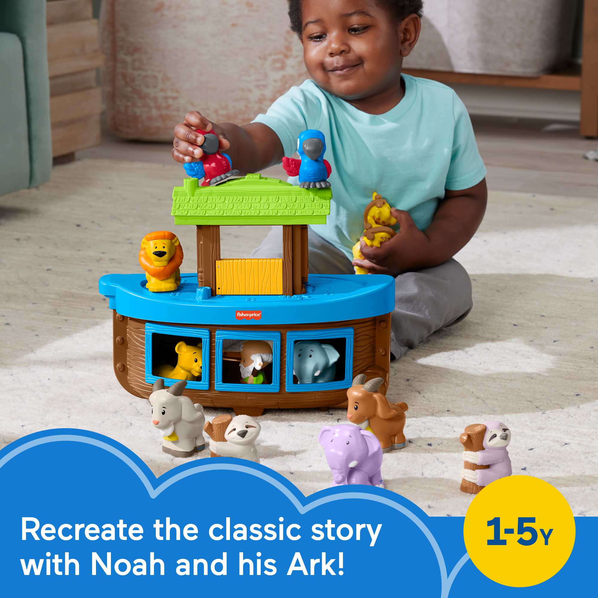 Fisher-Price Little People Noah’s Ark Playset With 13 Figures For Toddlers