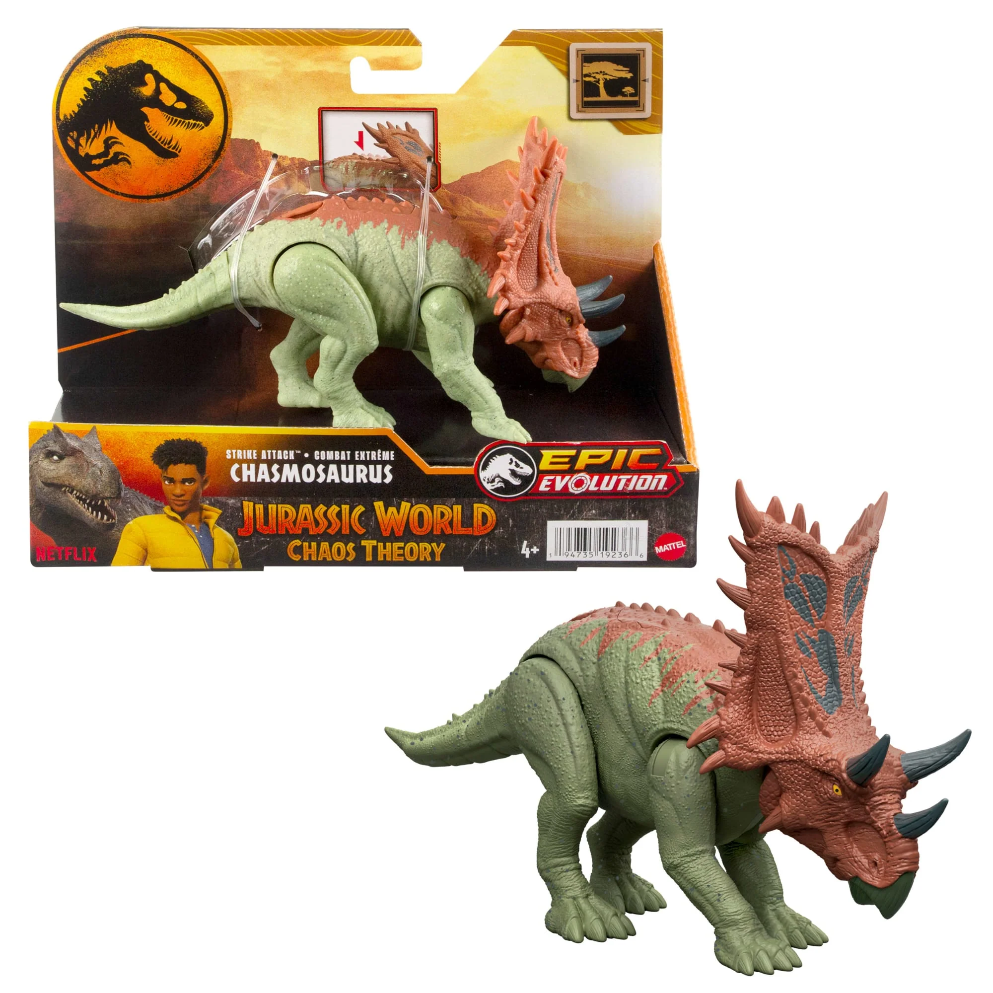 Jurassic World Strike Attack Chasmosaurus Dinosaur Action Figure Toy With Single Strike Action