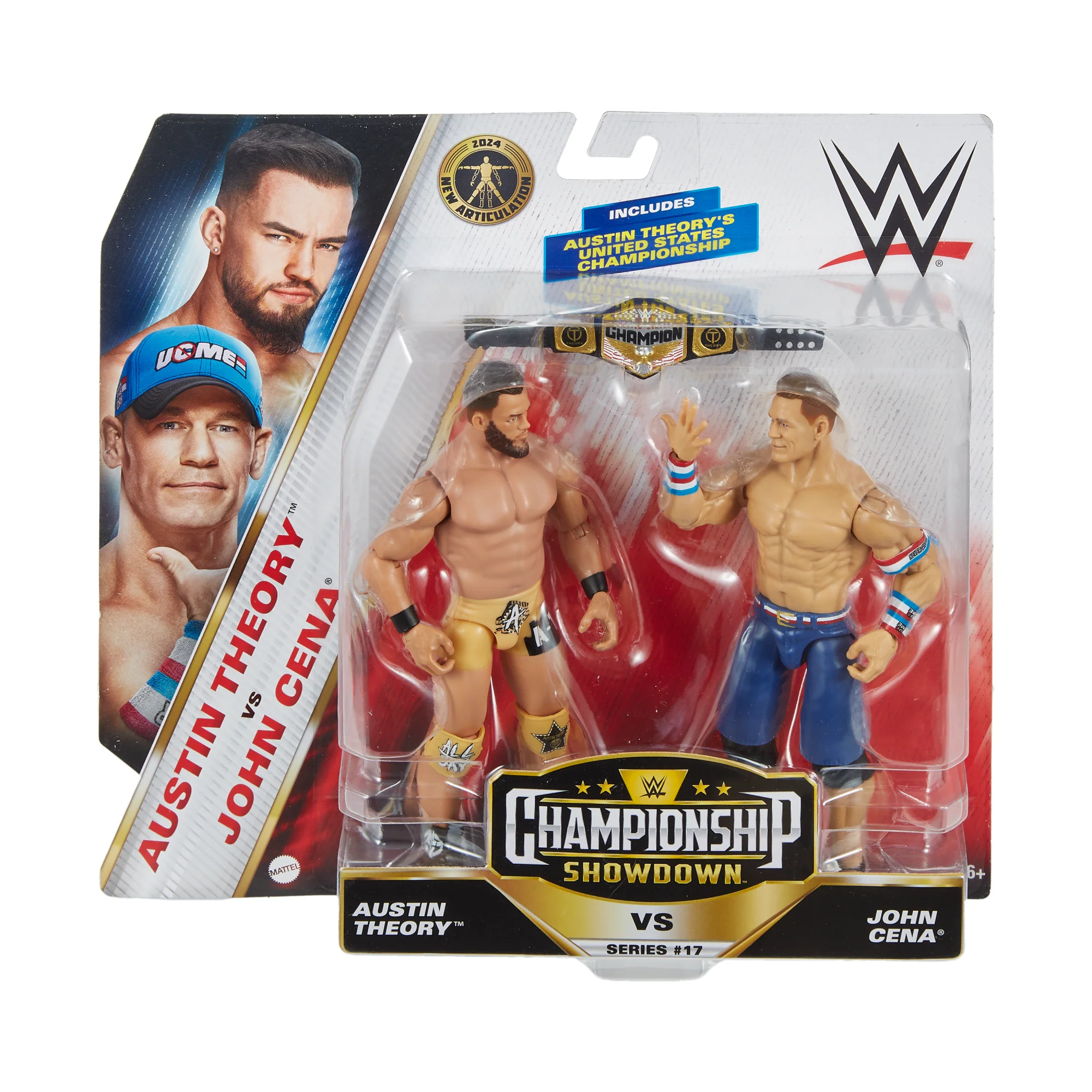 WWE Championship Showdown John Cena vs Austin Theory 2-Pack Action Figures & Accessory