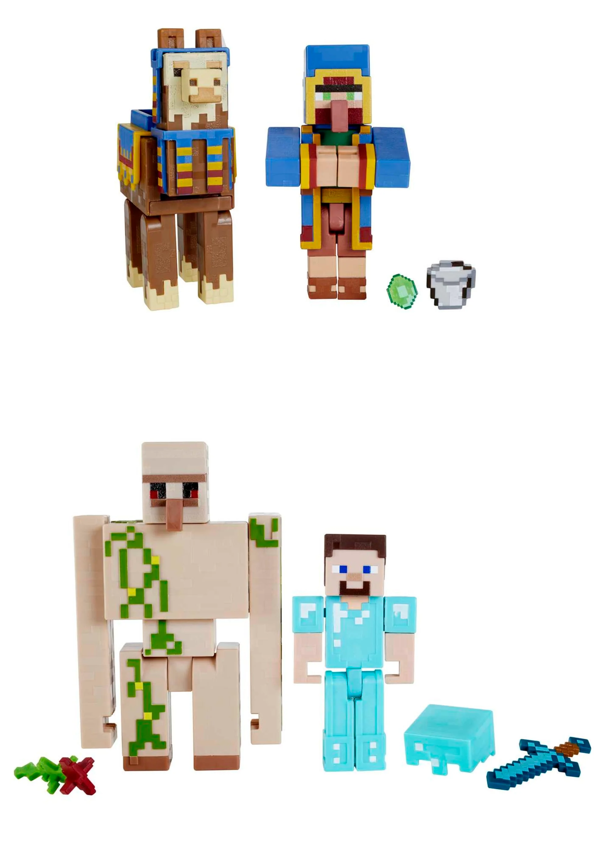 Minecraft Action Figures & Accessories 2-Pack, 3.25-Inch Scale Collectible Toys (Characters May Vary)