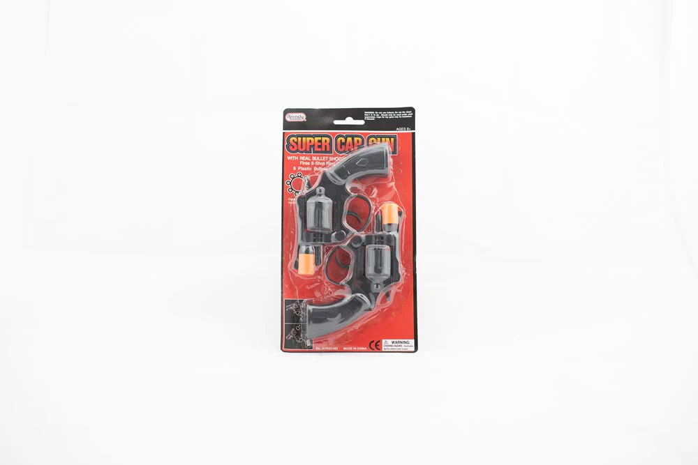 2Pc 6in Super Cap Toy Gun Set (Revolvers) In Blister Card