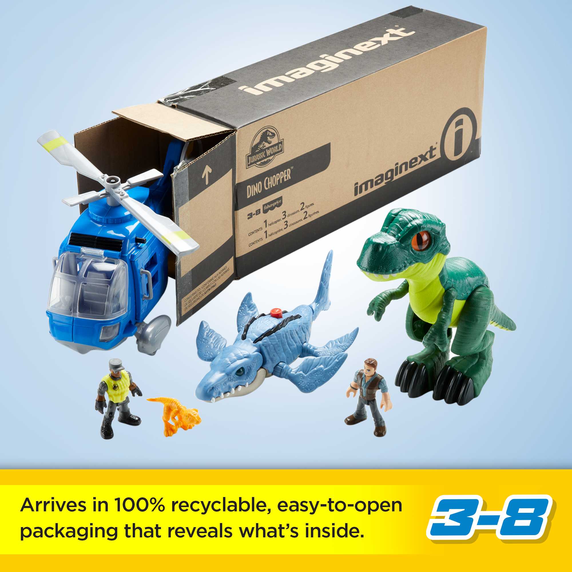 Imaginext Jurassic World Dinosaur Chopper Figure & Vehicle Set