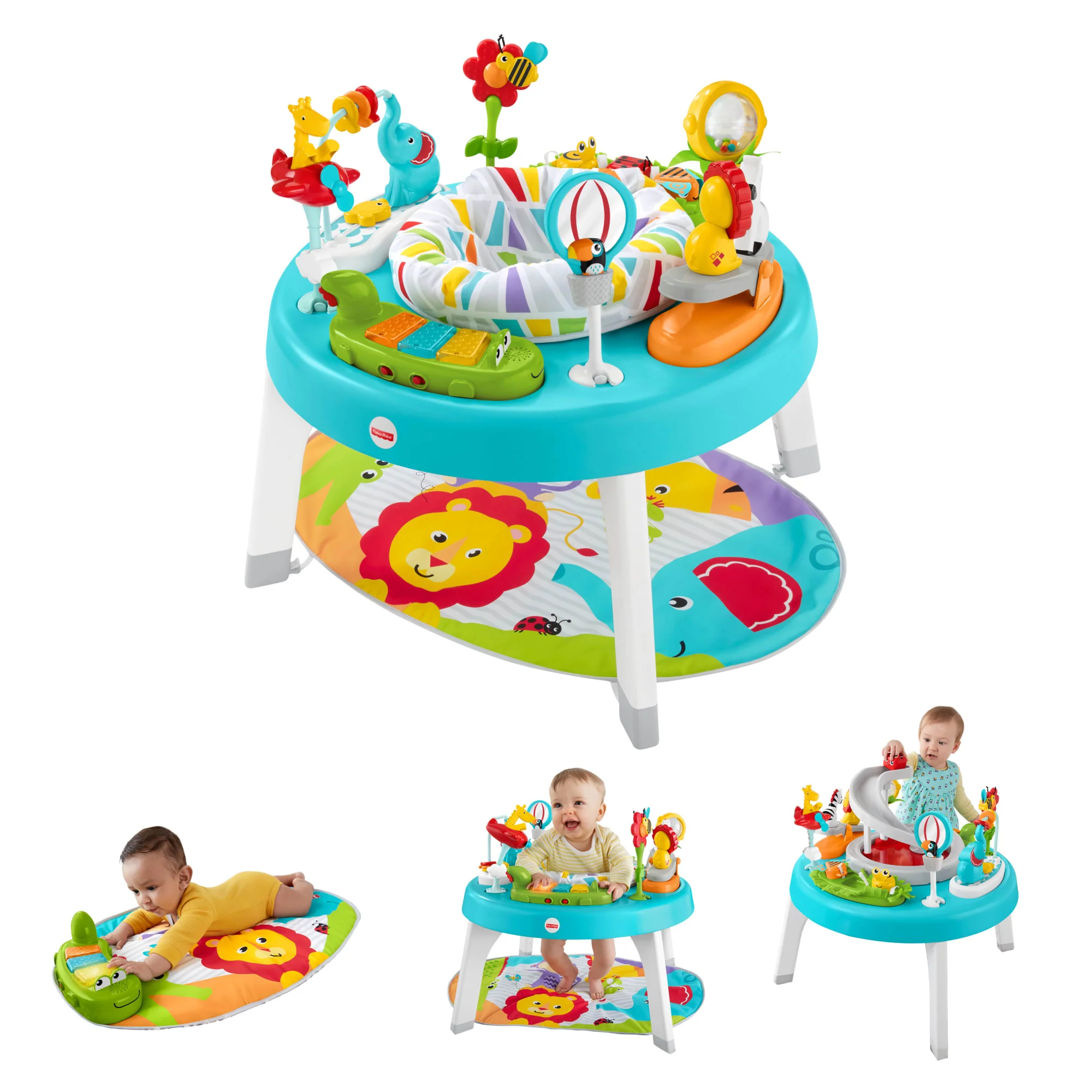 Fisher-Price 3-In-1 Sit-To-Stand Activity Center Baby To Toddler Toy, Jazzy Jungle