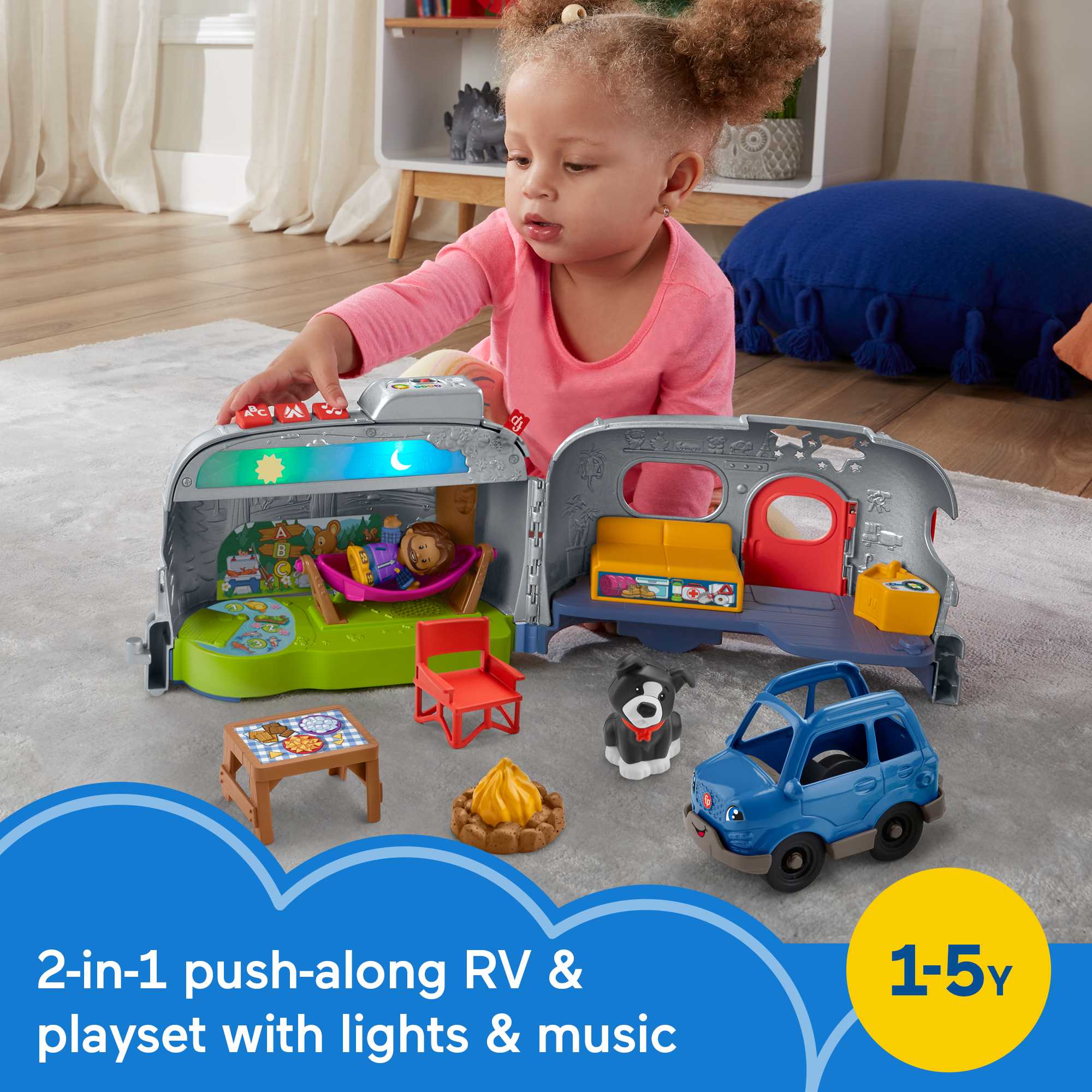 Little People Light-Up Learning Camper Playset - English & French Version