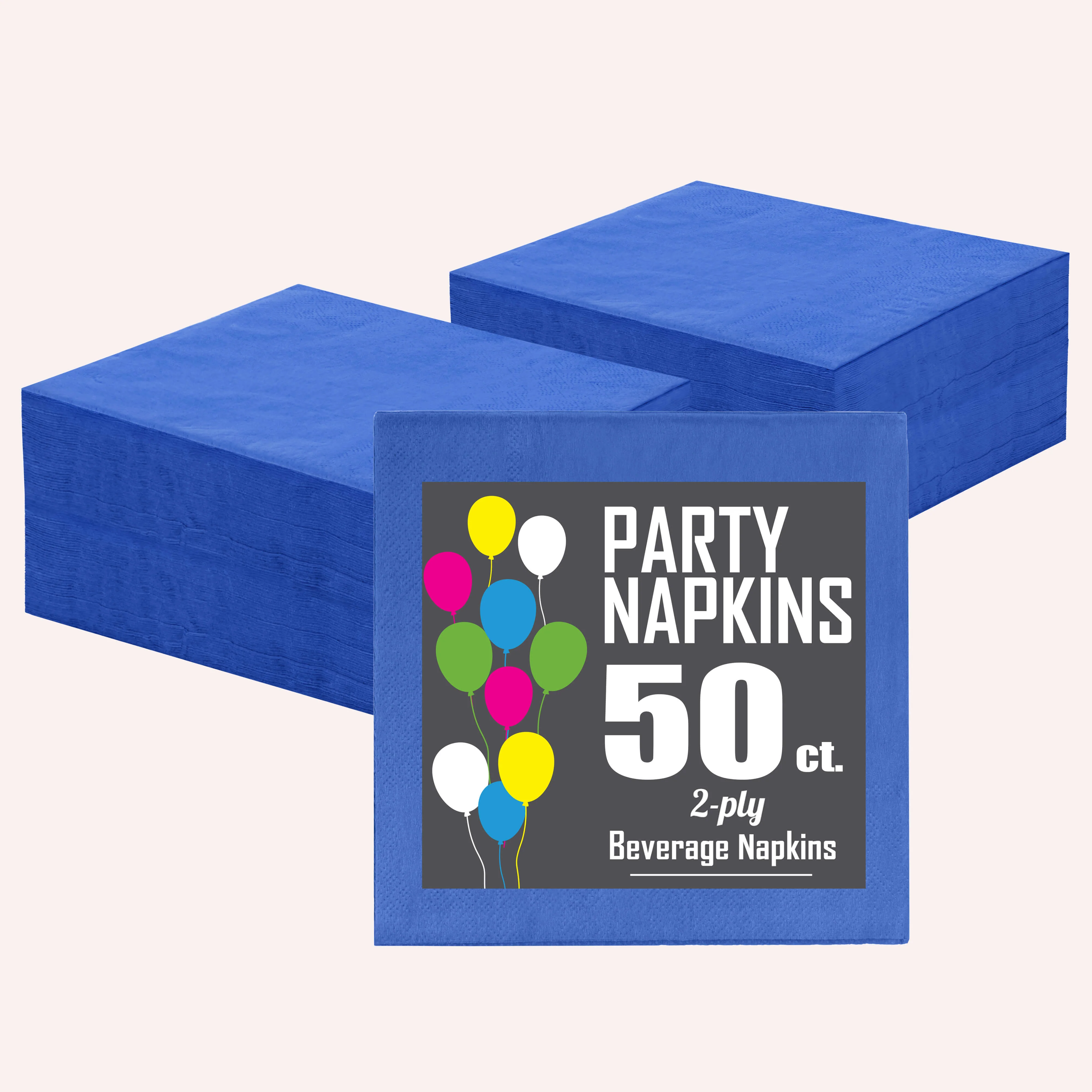 Dark Blue Beverage Napkins | 50 Count