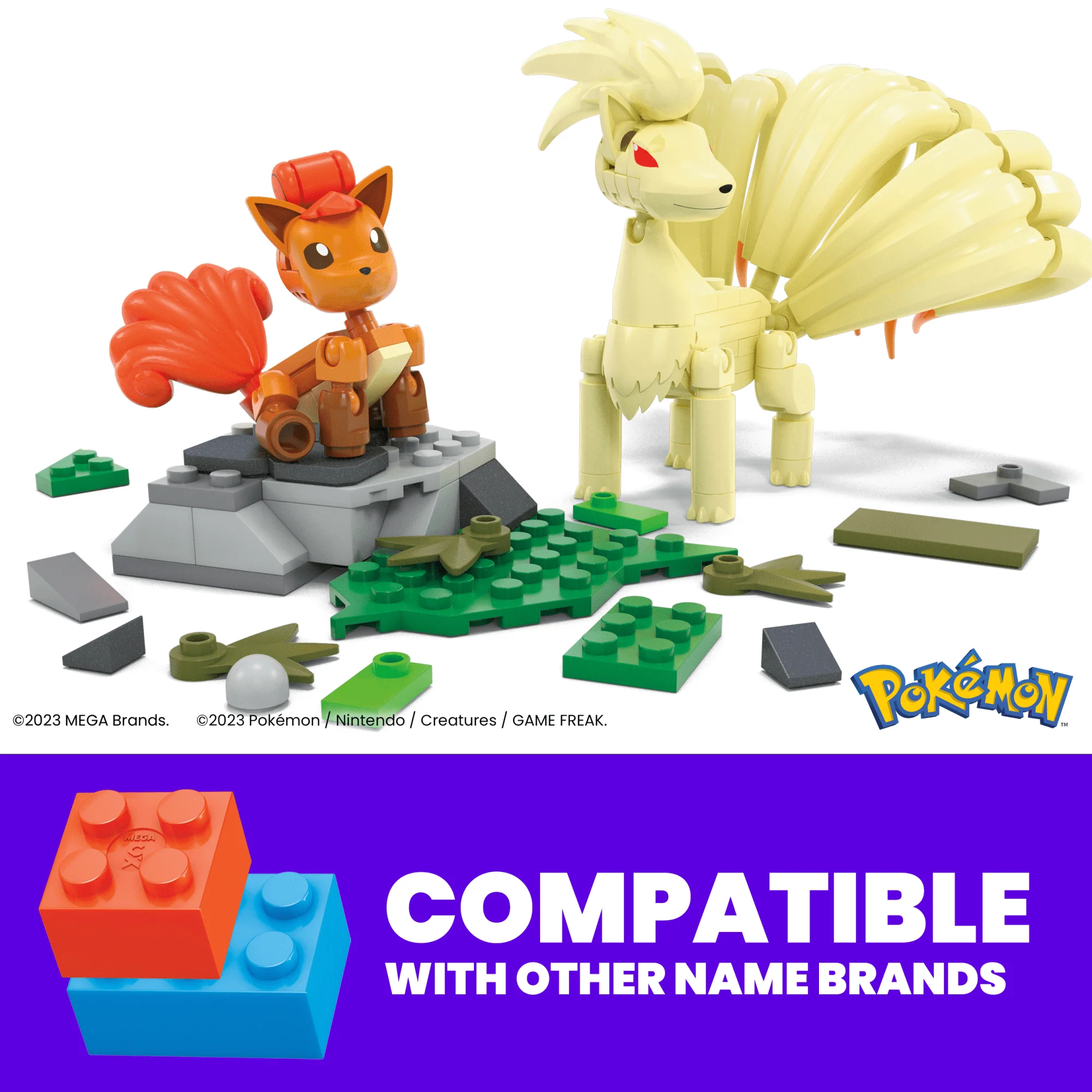 MEGA Pokémon Vulpix Evolution Set (145 Pieces) With 2 Poseable Action Figures For Kids