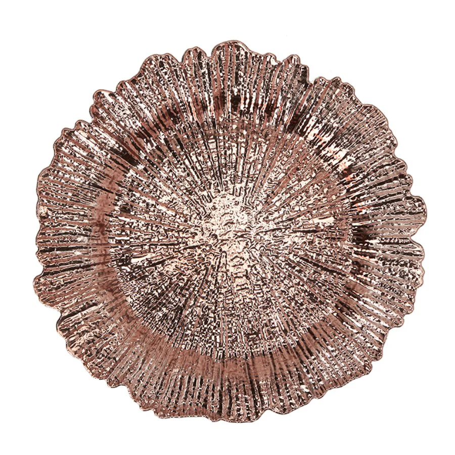 Plastic Reef Charger Plate 13in - Rose Gold