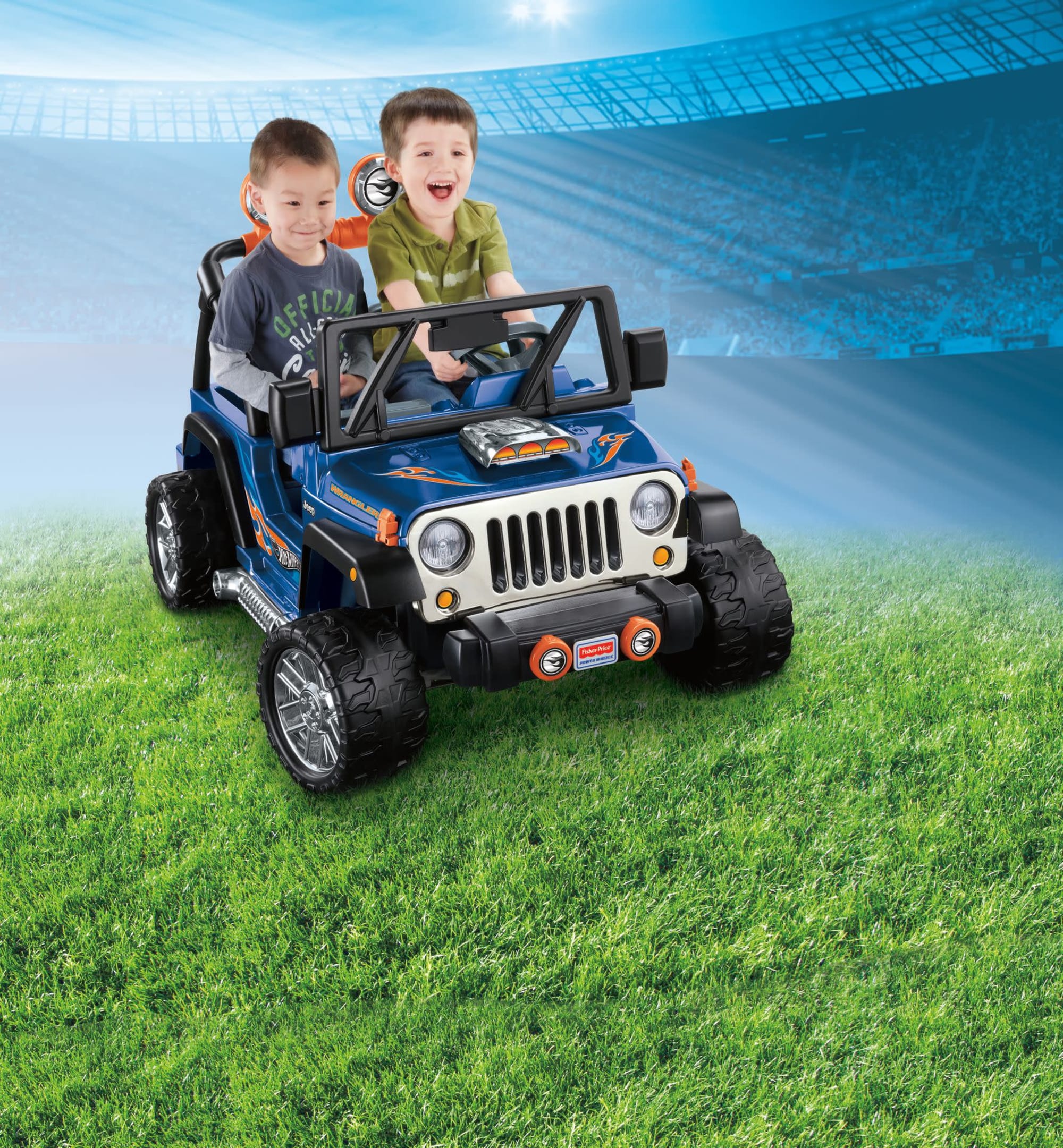 Power Wheels Hot Wheels Jeep Wrangler Battery-Powered Ride-On Toy Vehicle With Music & Sounds