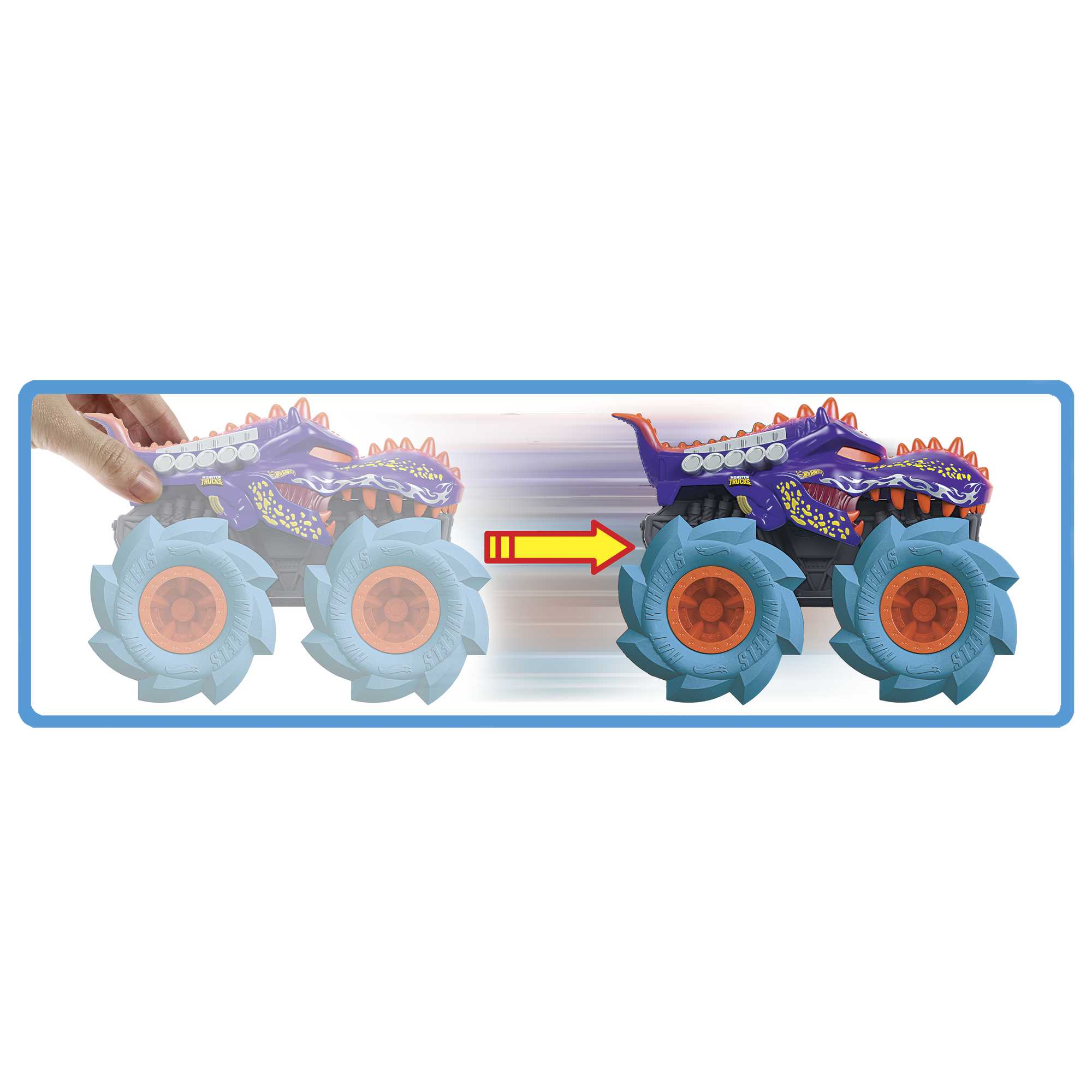 Hot Wheels Monster Trucks Vehículo de Juguete 1:43 Llantas Todo Terreno Mega-Wrex