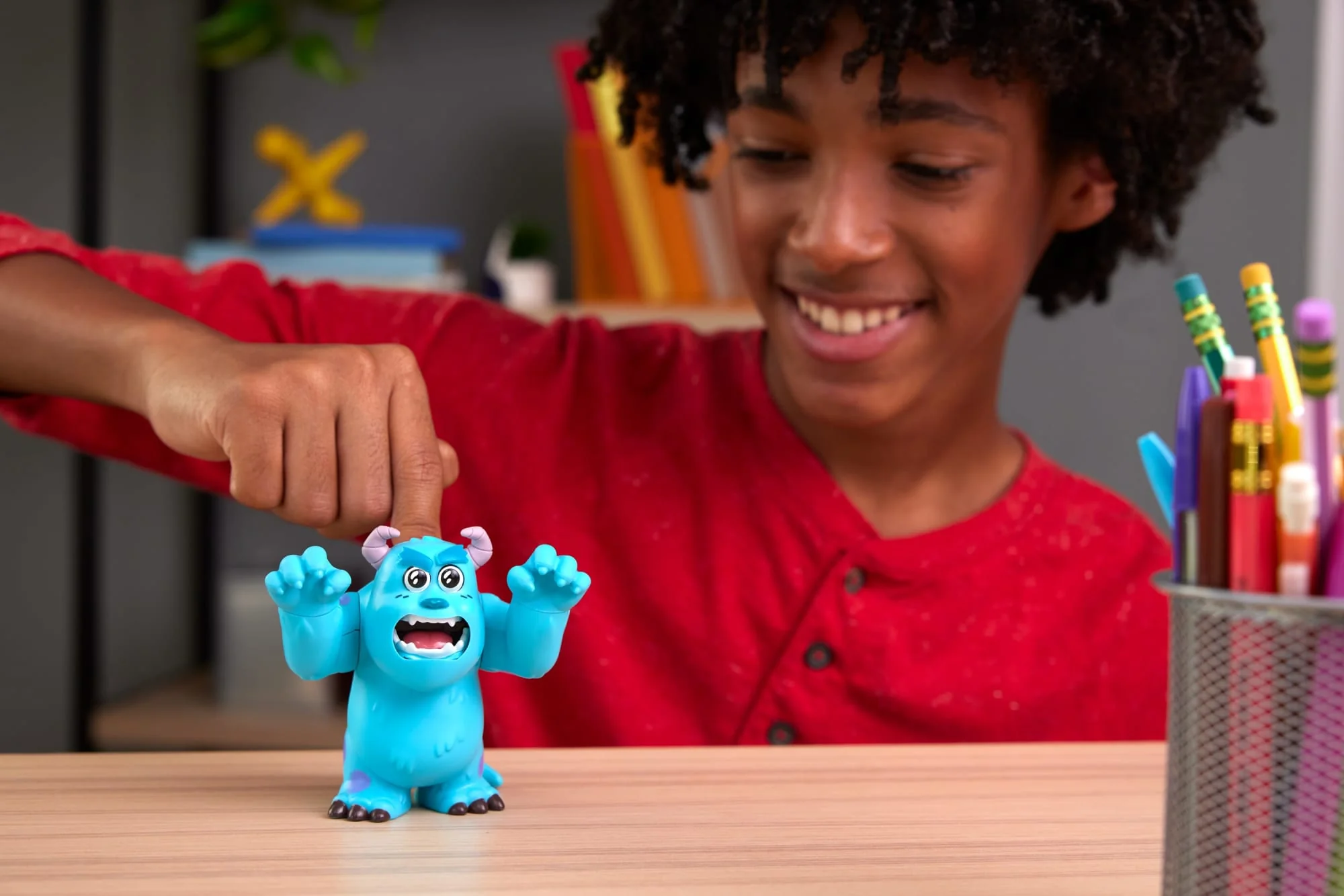 Disney And Pixar Click Figs Sulley Monsters Inc., James P Sullivan Small Movie Toy With Pop Up Action Move