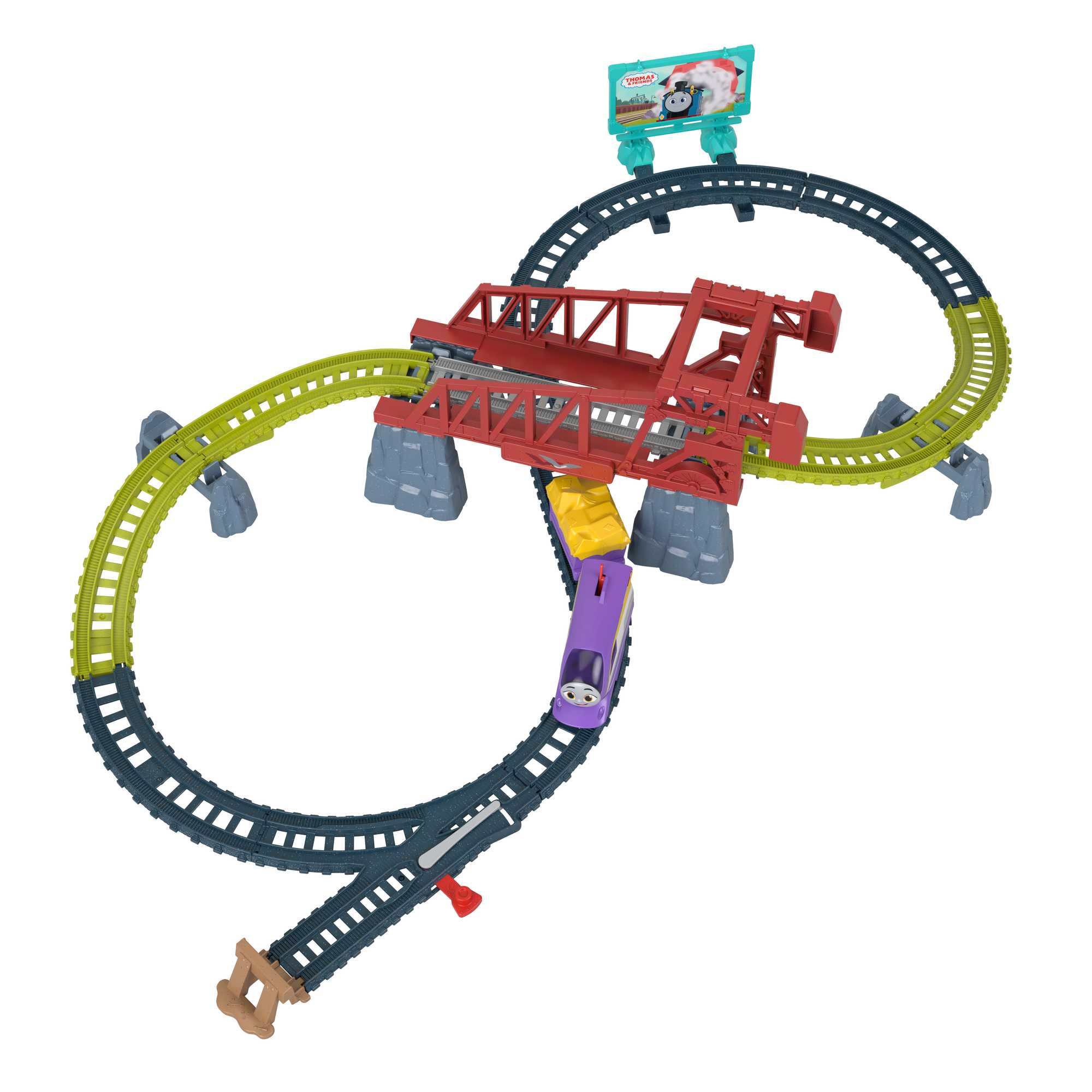 Thomas And Friends Vicarstown Bridge Train Set, Figure-8 Track Set With Motorized Kana Engine