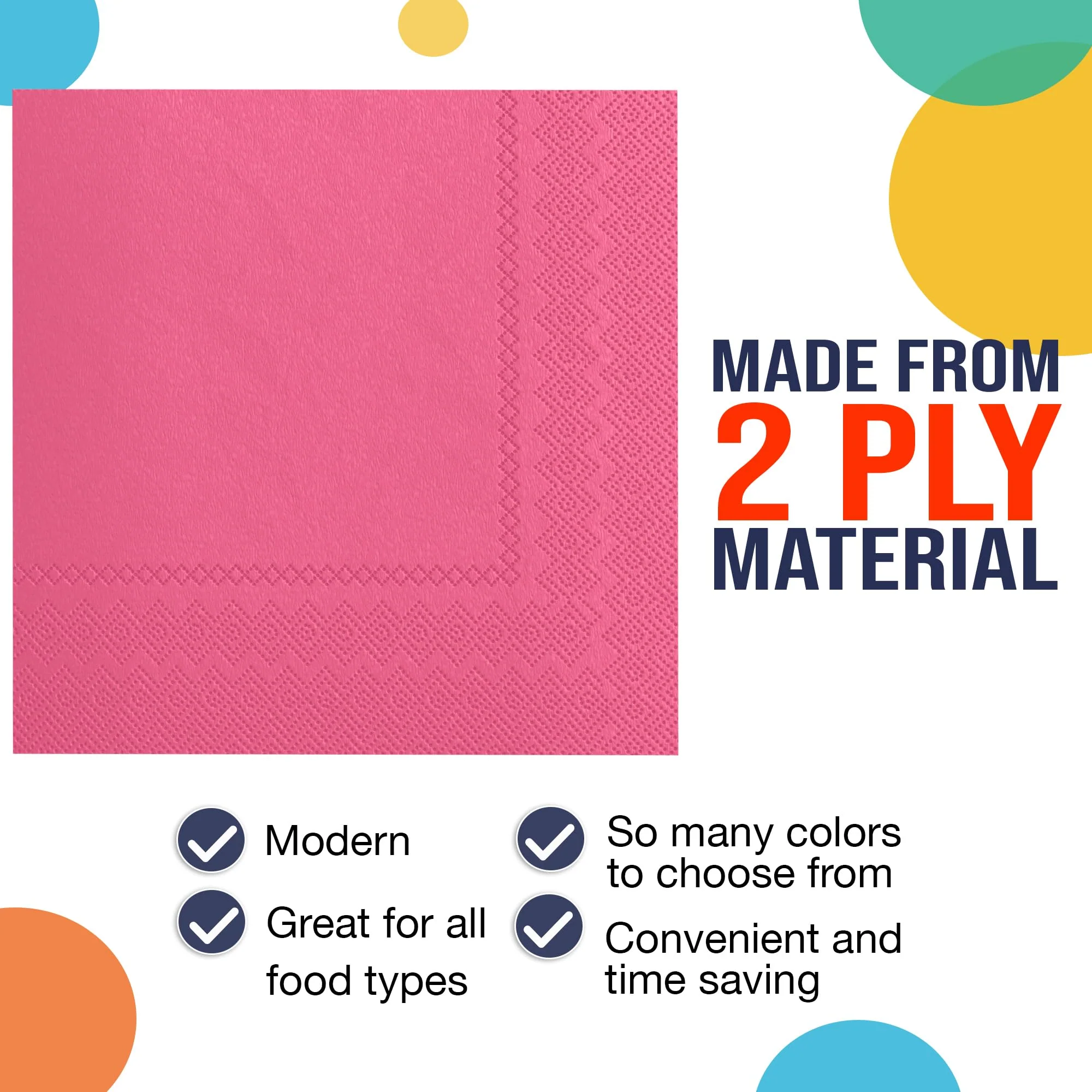 Hot Pink Luncheon Napkins | 50 Count