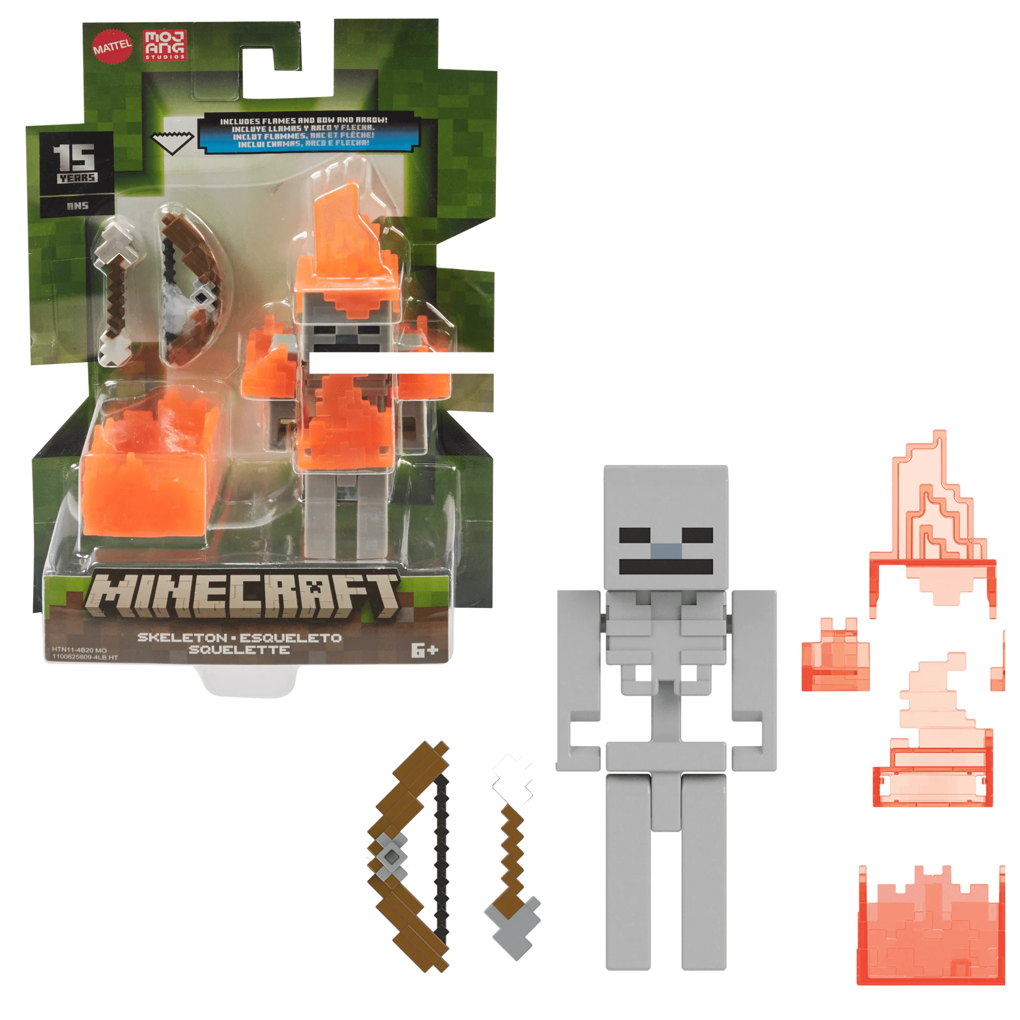 Minecraft Action Figures & Accessories Collection, 3.25-in Scale & Pixelated Design (Characters May Vary)