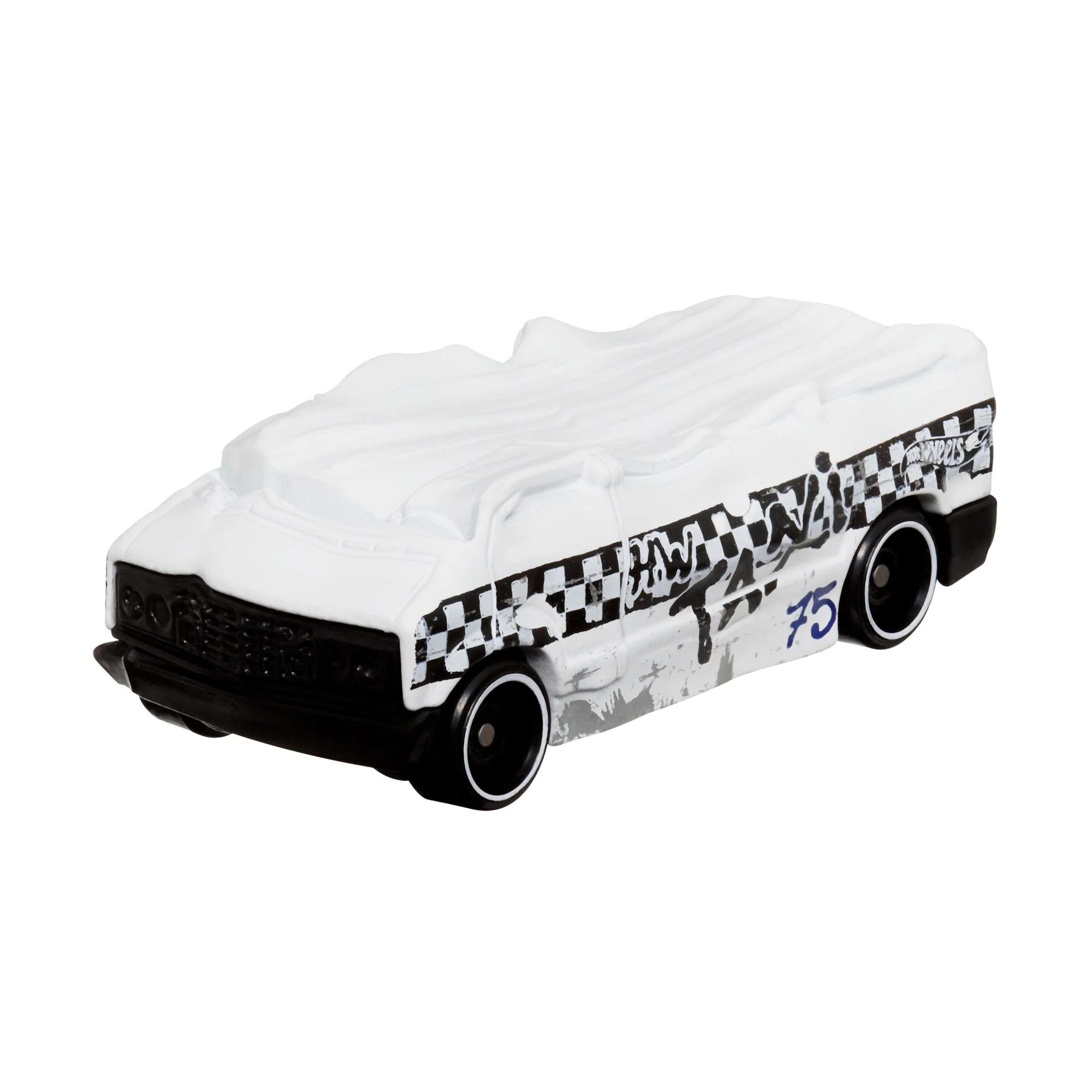 Hot Wheels Monster Trucks Veículo de Brinquedo Taxi Die Cast Blind Sided Taxi Crushed