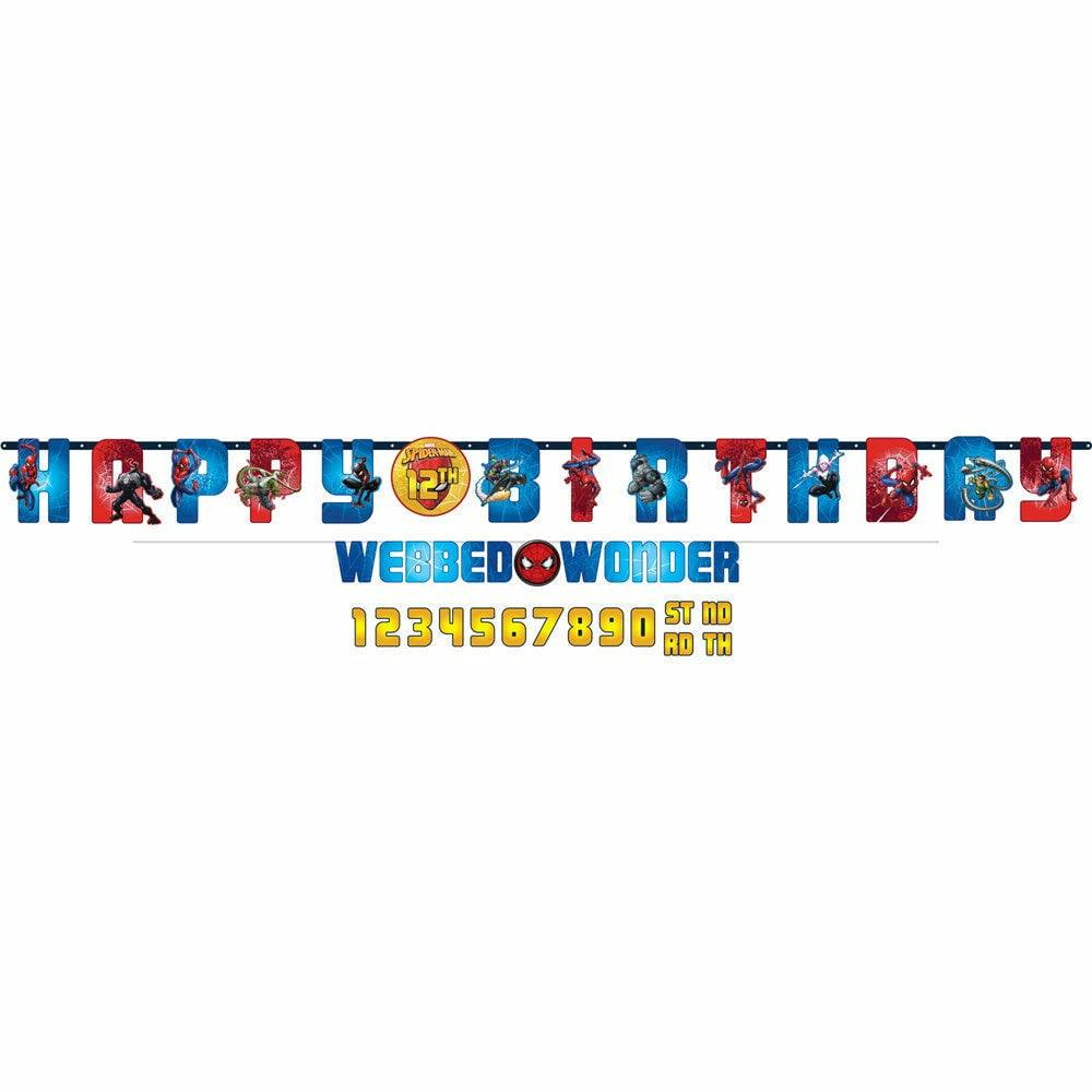 Spiderman Webbed Wonder Happy Birthday Letter Banner Kit 2ct