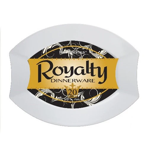 Royalty Plate 10.5in x 8.5in - White 20ct