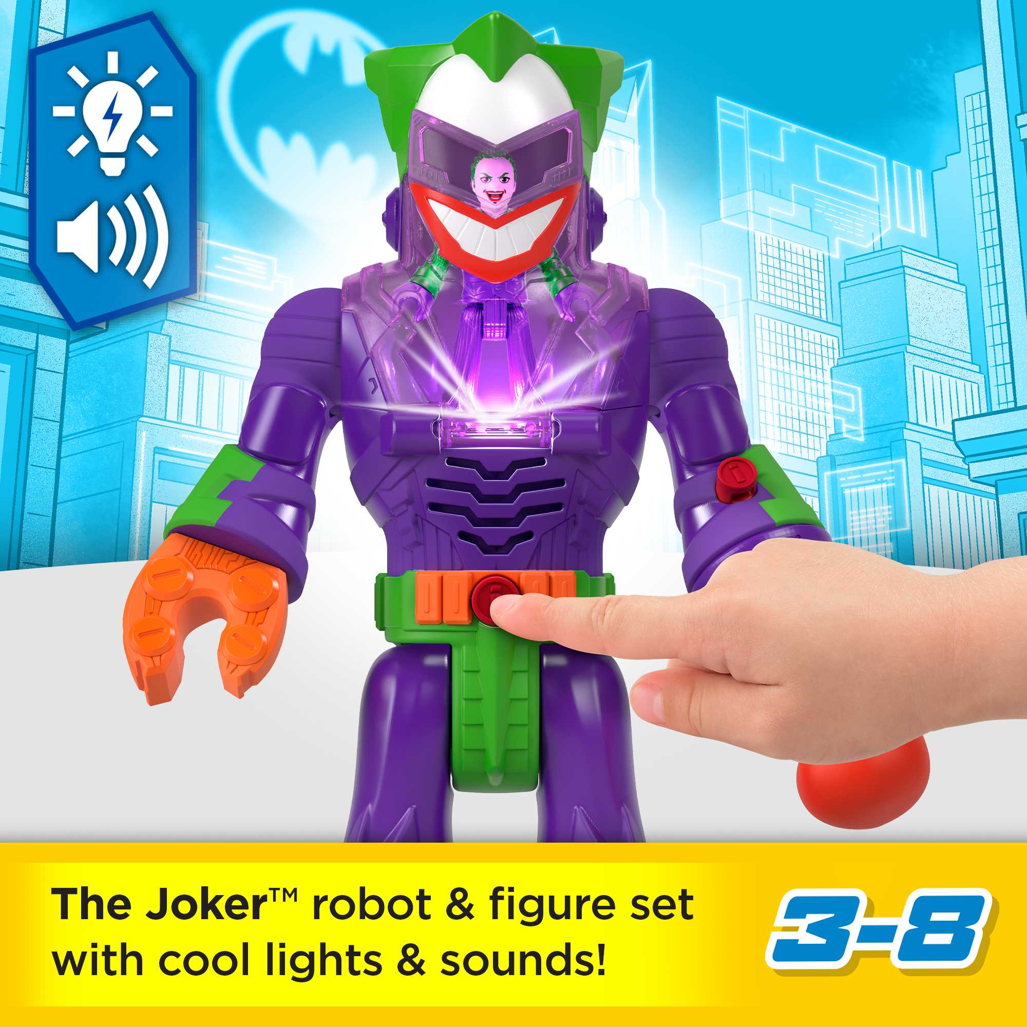 Imaginext DC Super Friends The Joker Robot Toy With Lights Sounds And Insider Figure, Preschool Toys