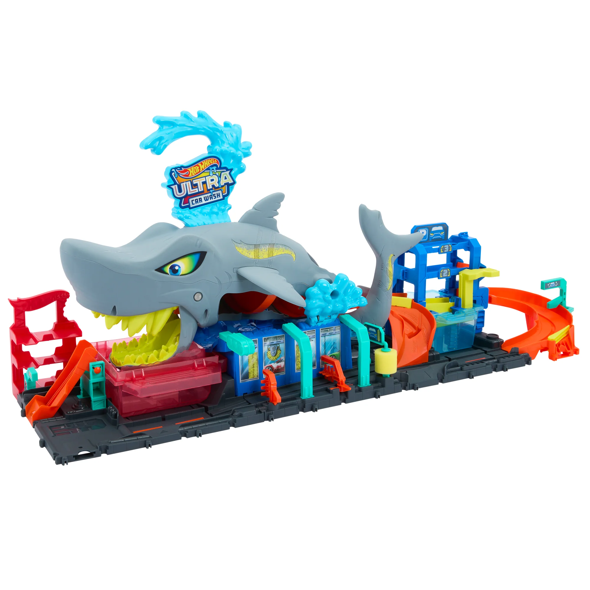 Hot Wheels City Ultra Shark Car Wash With Color Reveal Toy Car in 1:64 Scale