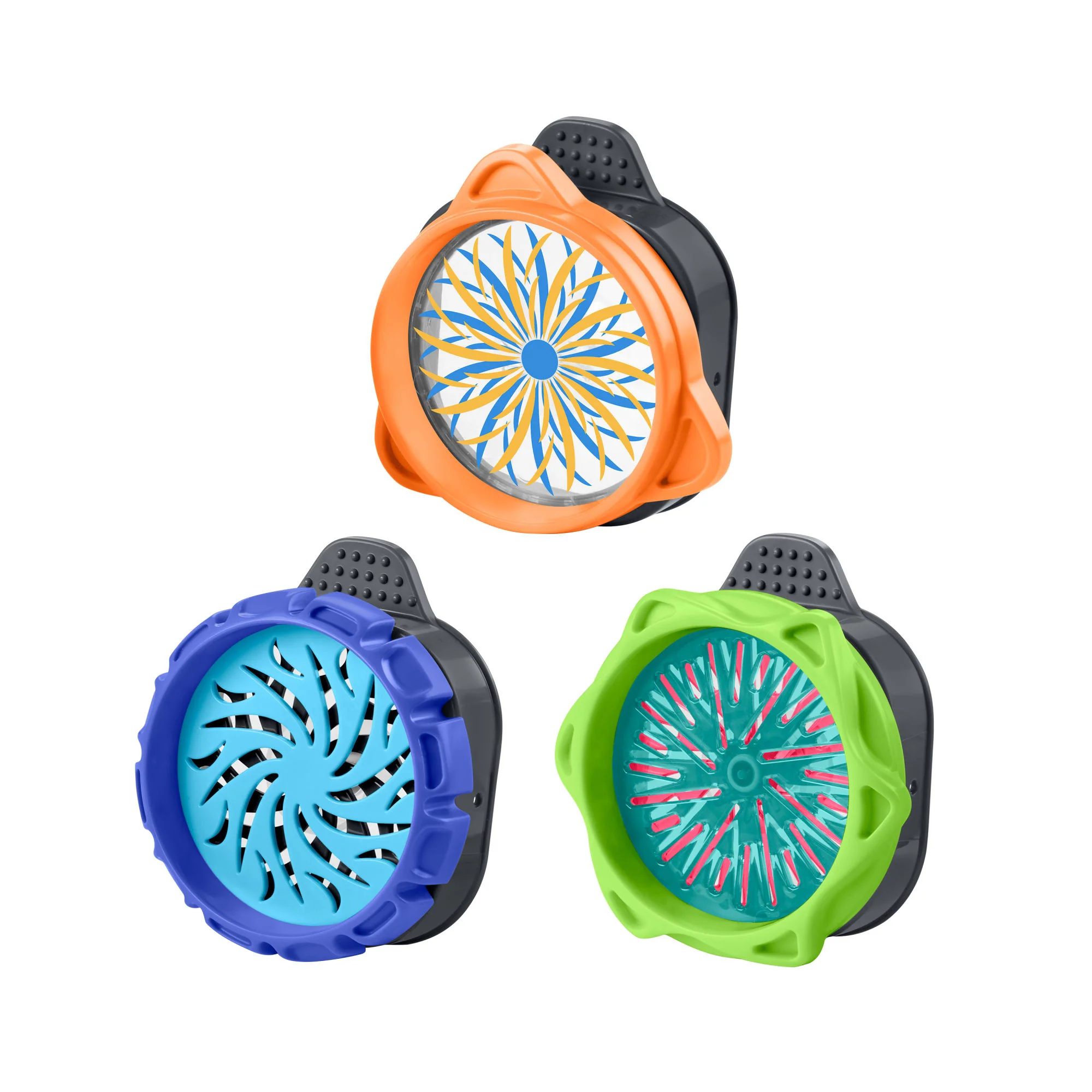 Fisher-Price Sensory Bright Spinnyscopes, Fidget Spinner Light Refracting Toys, 3 Pack