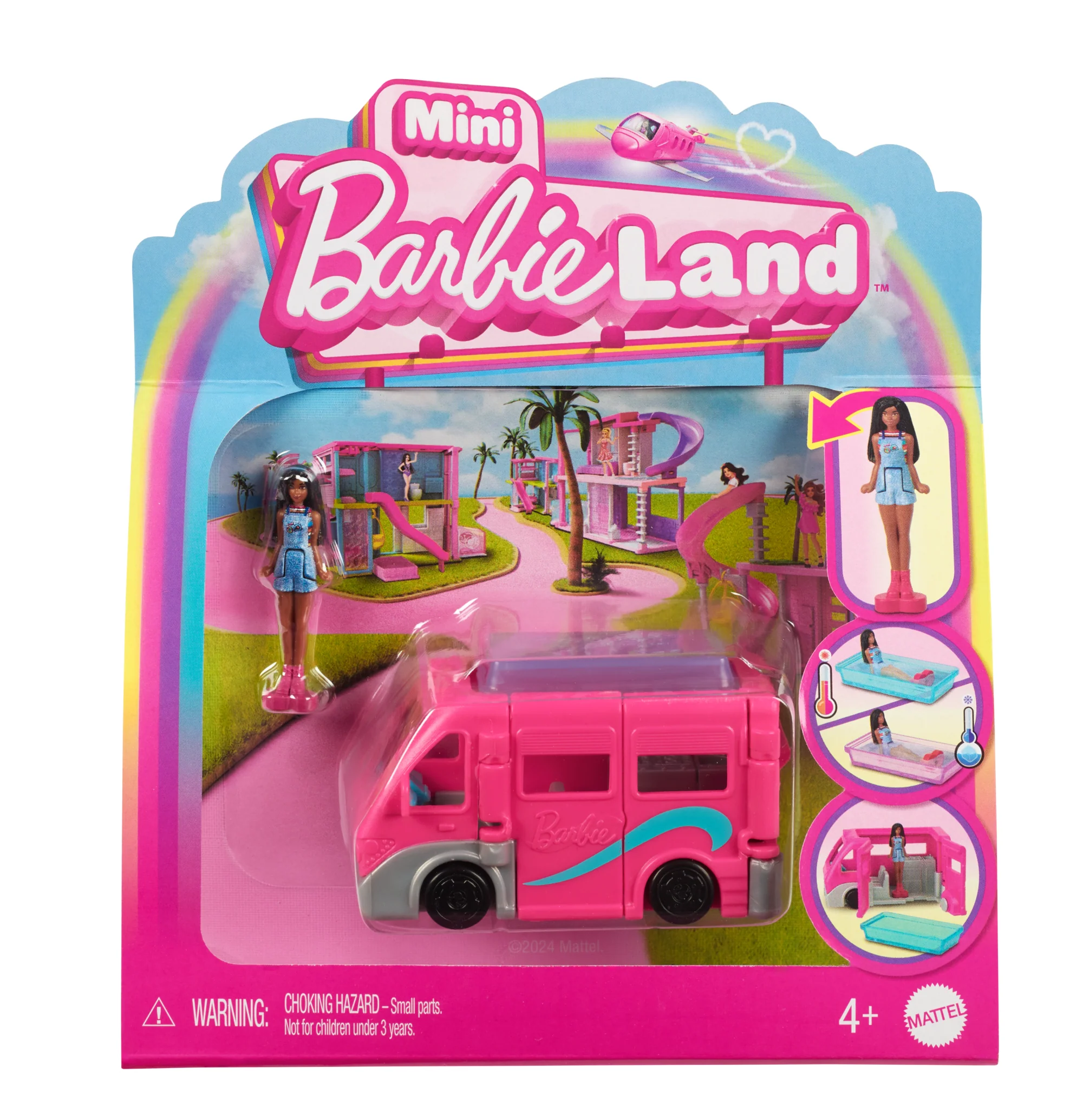 Barbie Mini Barbieland Doll & Vehicle Set With 1.5-inch Doll & Dreamcamper With Color-Change Pool