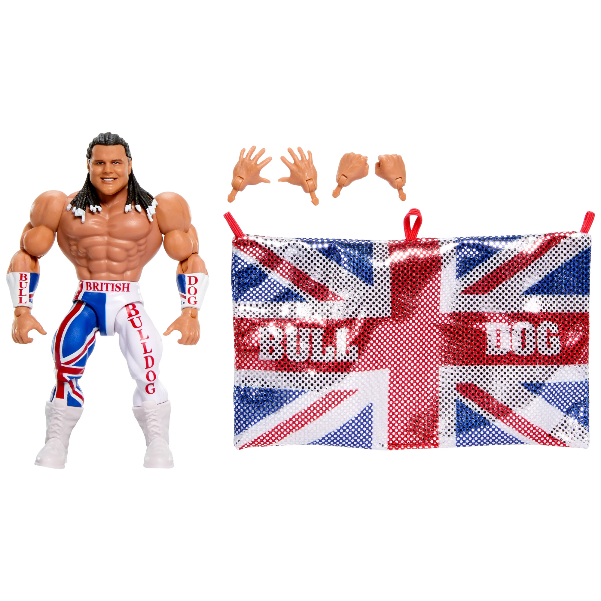 WWE Superstars The British Bulldog Action Figure & Accessories Set, 6-inch Retro Collectible
