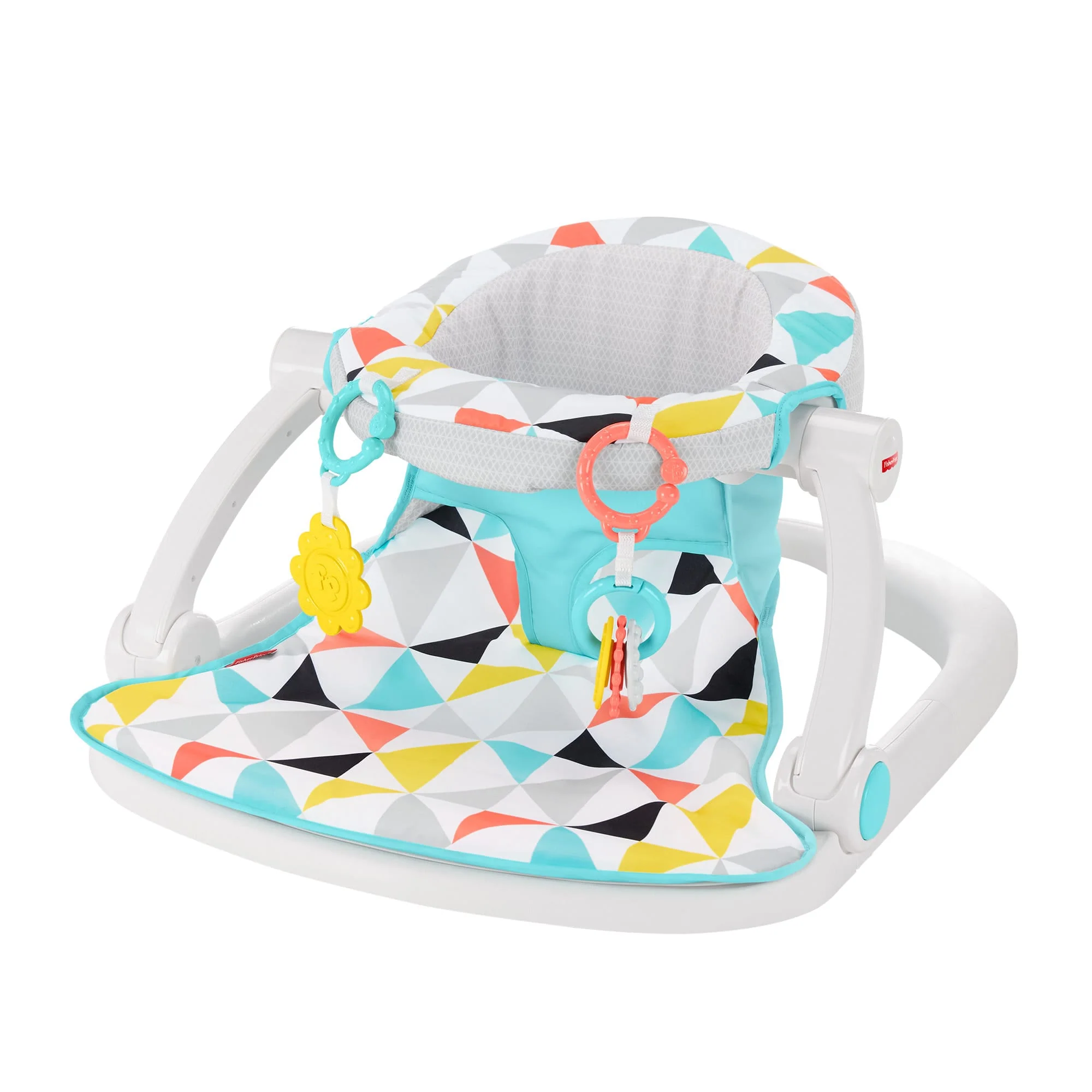 Fisher-Price Sit-Me-Up Floor Seat Portable Baby Chair With Clacker And Teether Toys, Windmill