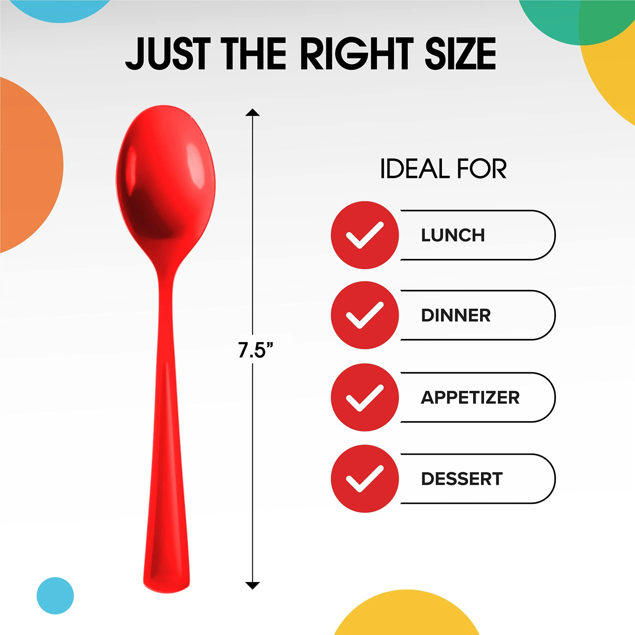 Heavy Duty Red Plastic Spoons | 50 Count
