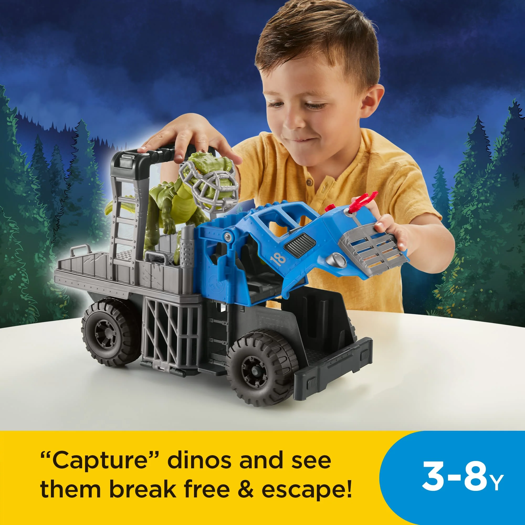 Imaginext Jurassic World Dominion Break Out Dino Hauler Vehicle & T. Rex Dinosaur 5-Piece Playset