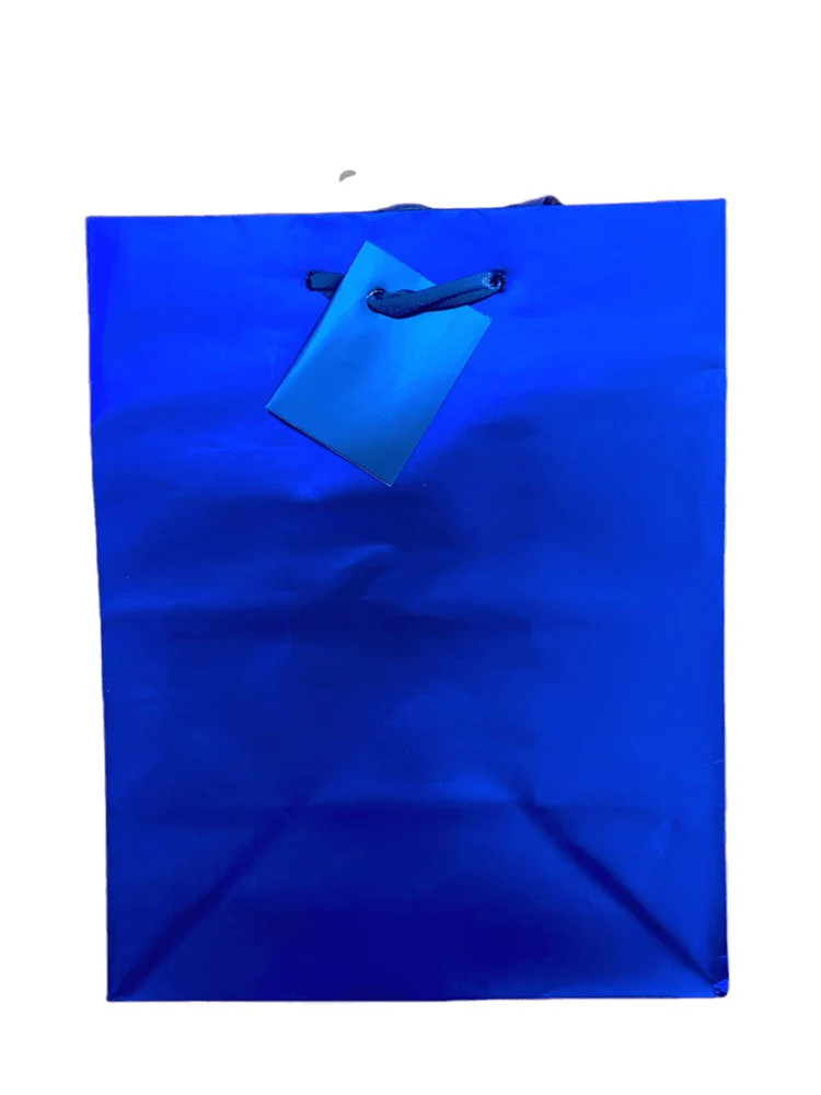 Gift Bag (M) 12ct - Metallic Blue