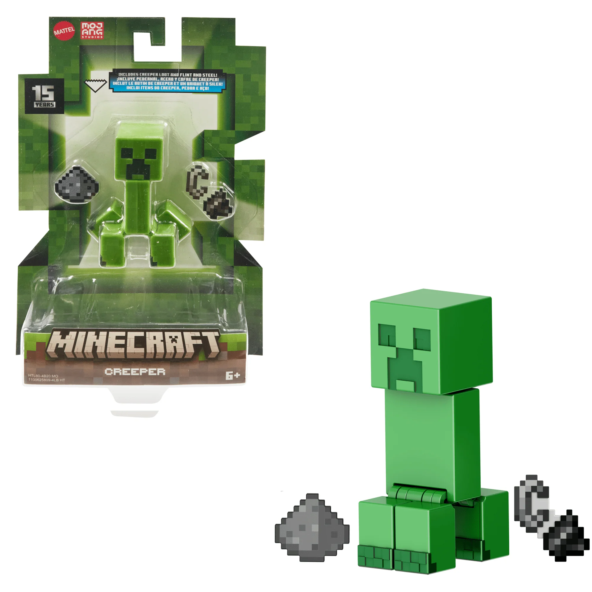 Minecraft Action Figures & Accessories Collection, 3.25-in Scale & Pixelated Design (Characters May Vary)