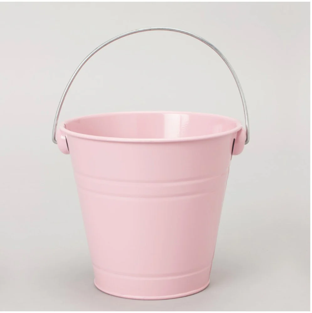 Metal Pail Bucket Pink