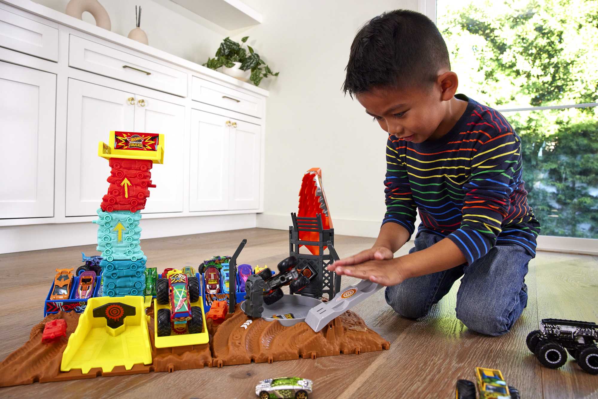 Hot Wheels-Monster Trucks-Compétition de Dérapages-Coffret