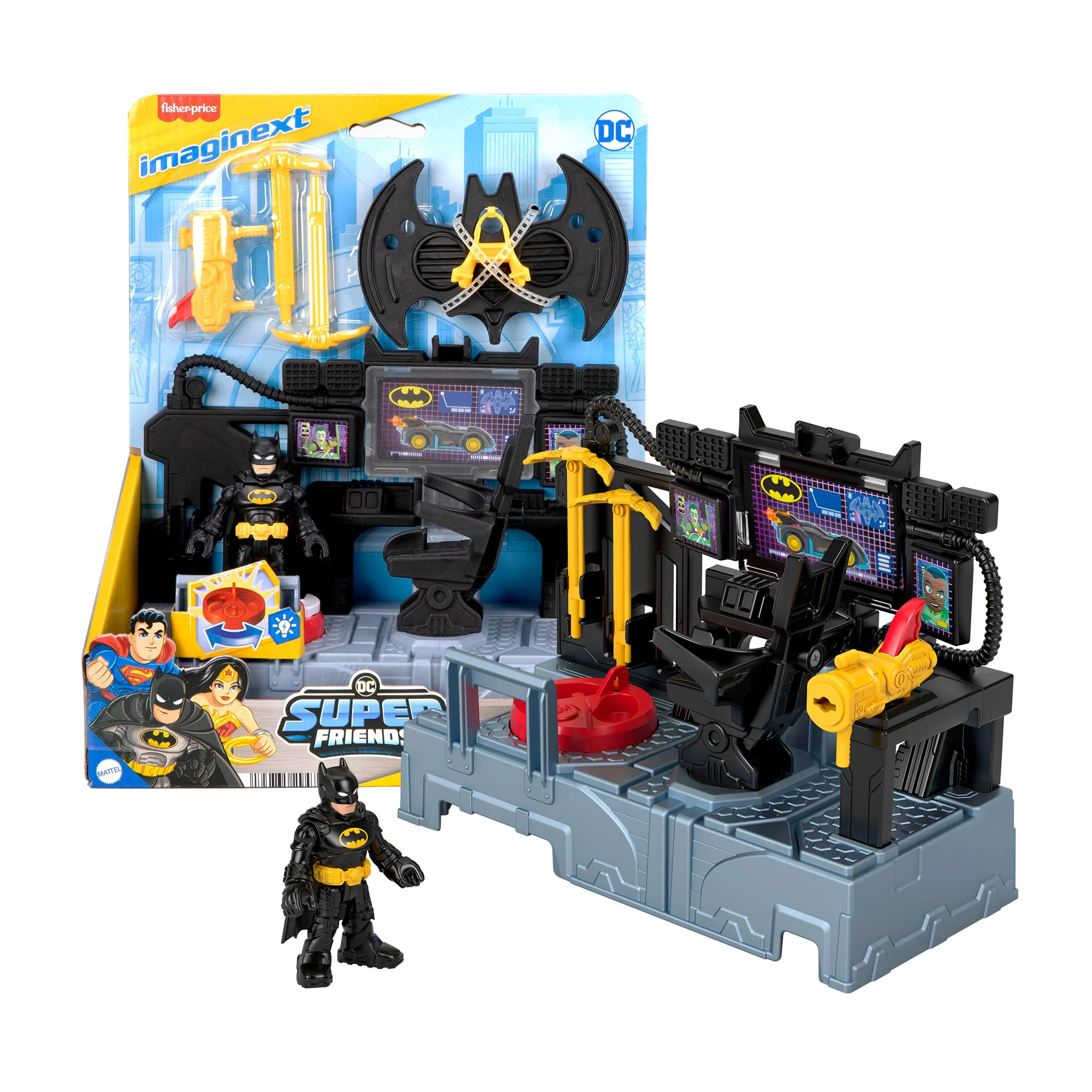 Imaginext DC Super Friends Bat Command Center Playset With Lights & Batman Figure