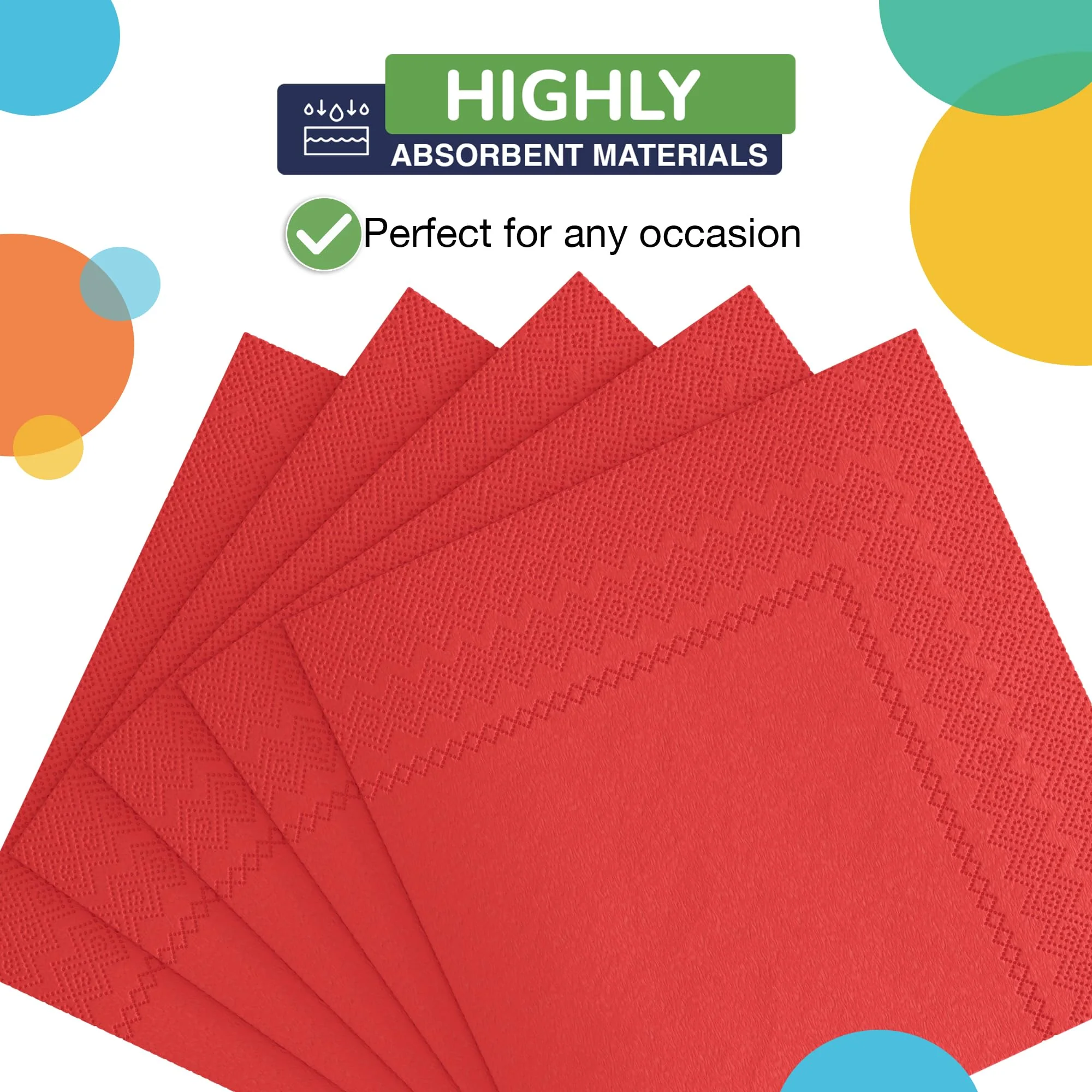 Red Luncheon Napkins | 50 Count