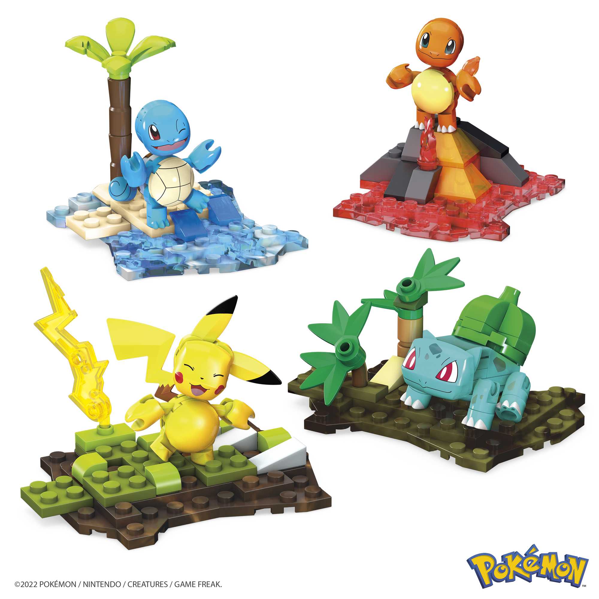 MEGA Pokémon Building Toy Kit Kanto Region Team With 4 Figures (130 Pieces) For Kids