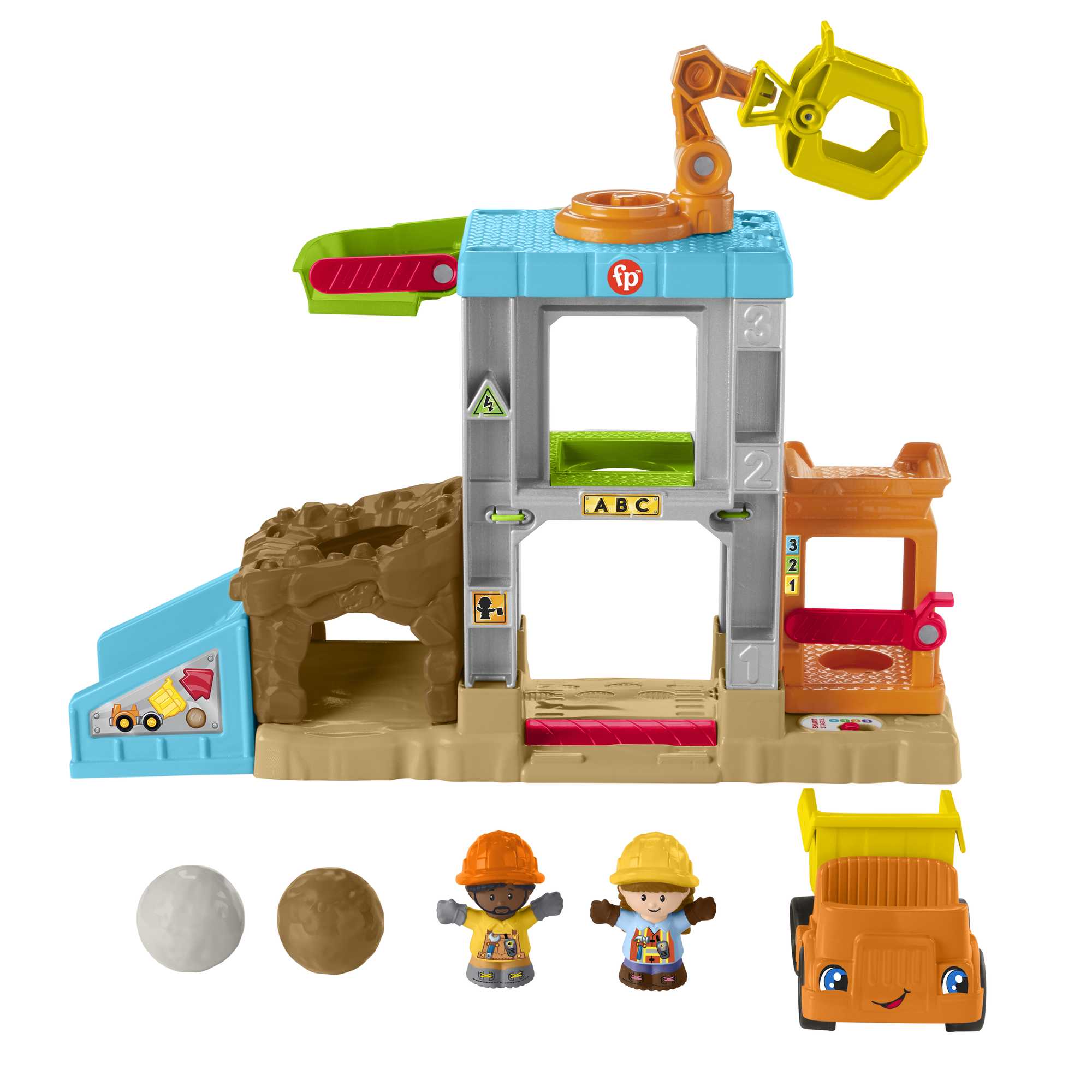 Fisher-Price Little People Load Up ‘n Learn Construction Site Toddler Musical Playset With 5 Pieces