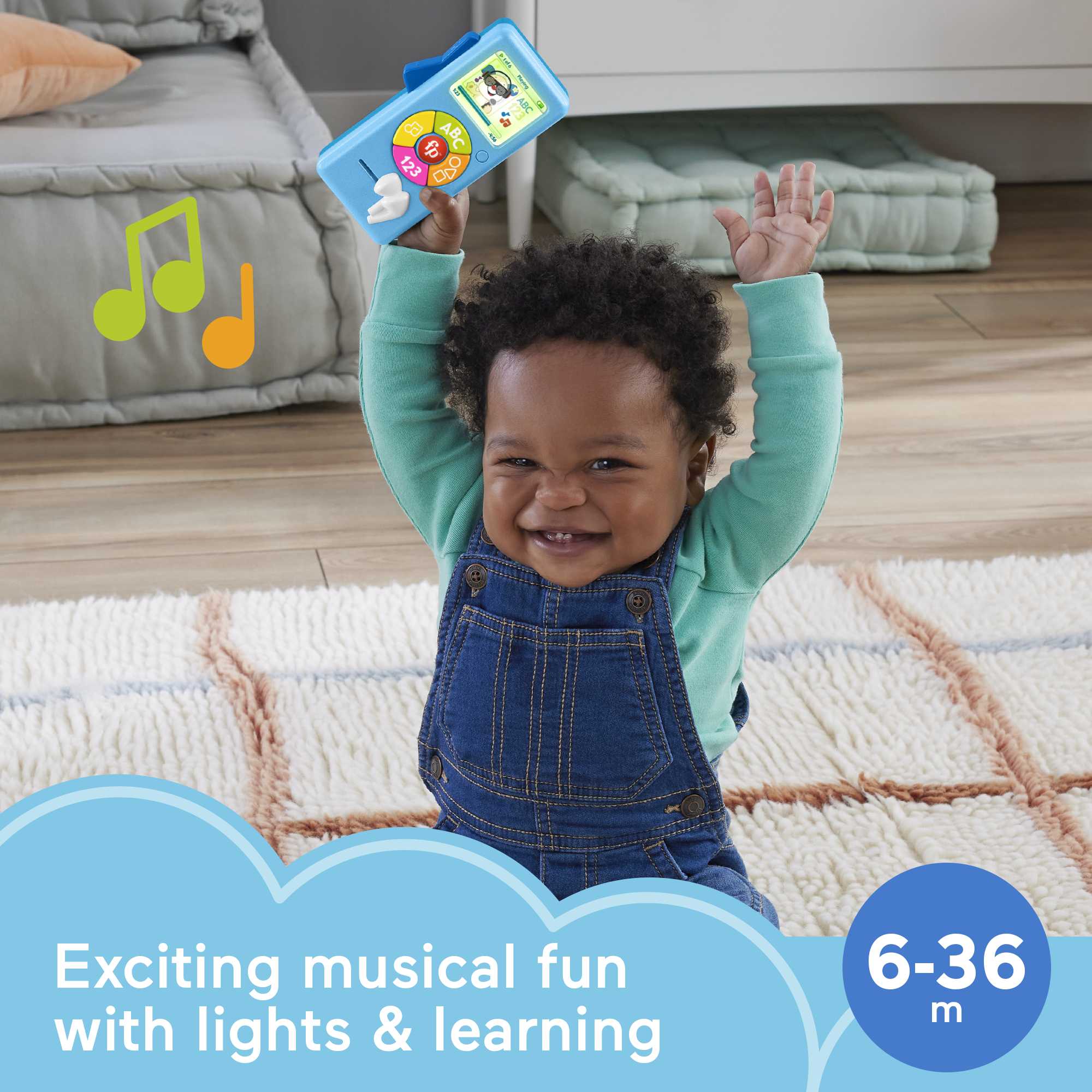 Fisher-Price Laugh & Learn Puppy's Music Player Infant Learning Toy, Blue