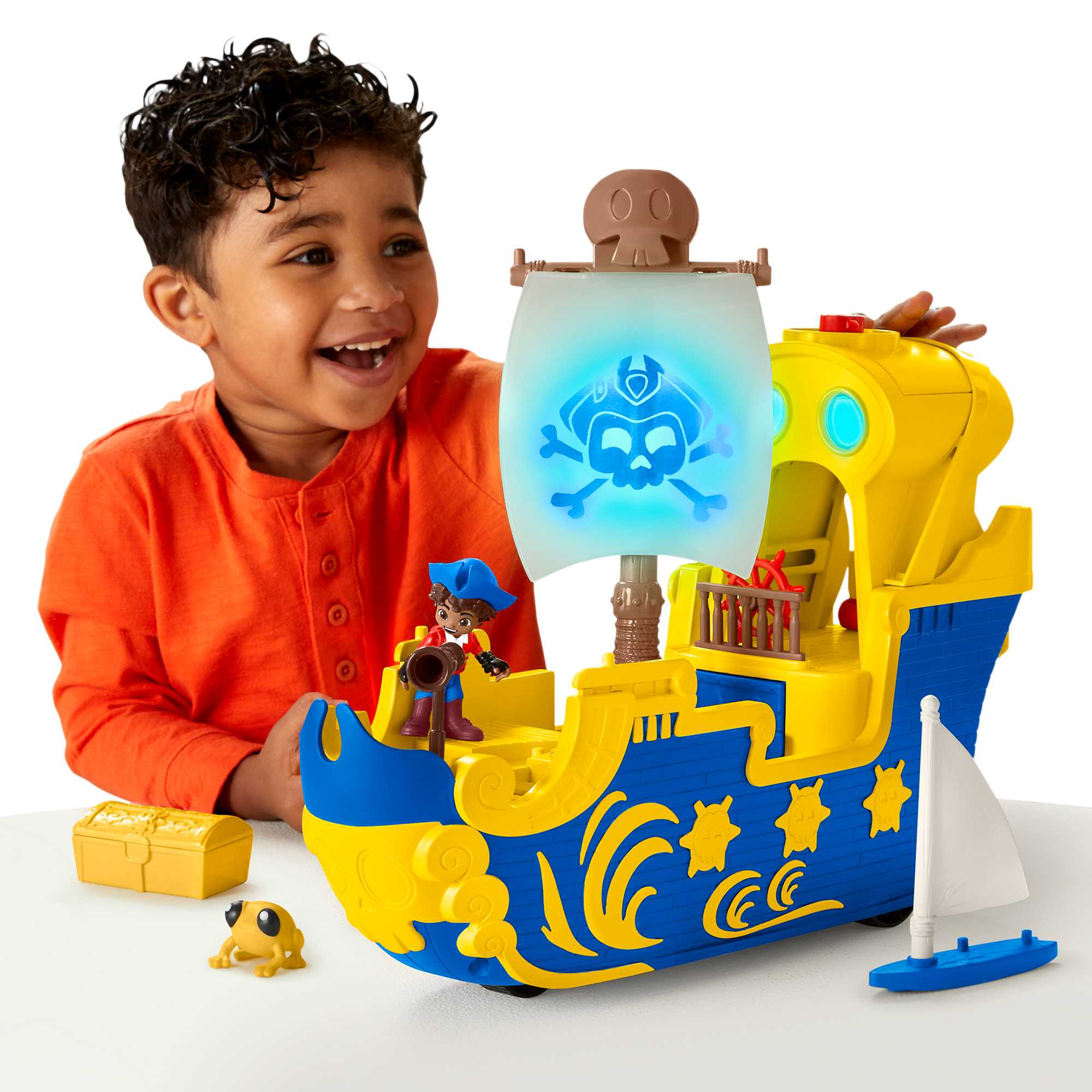 Fisher-Price Santiago Of the Seas Lights & Sounds El Bravo Pirate Ship, 8 Pieces