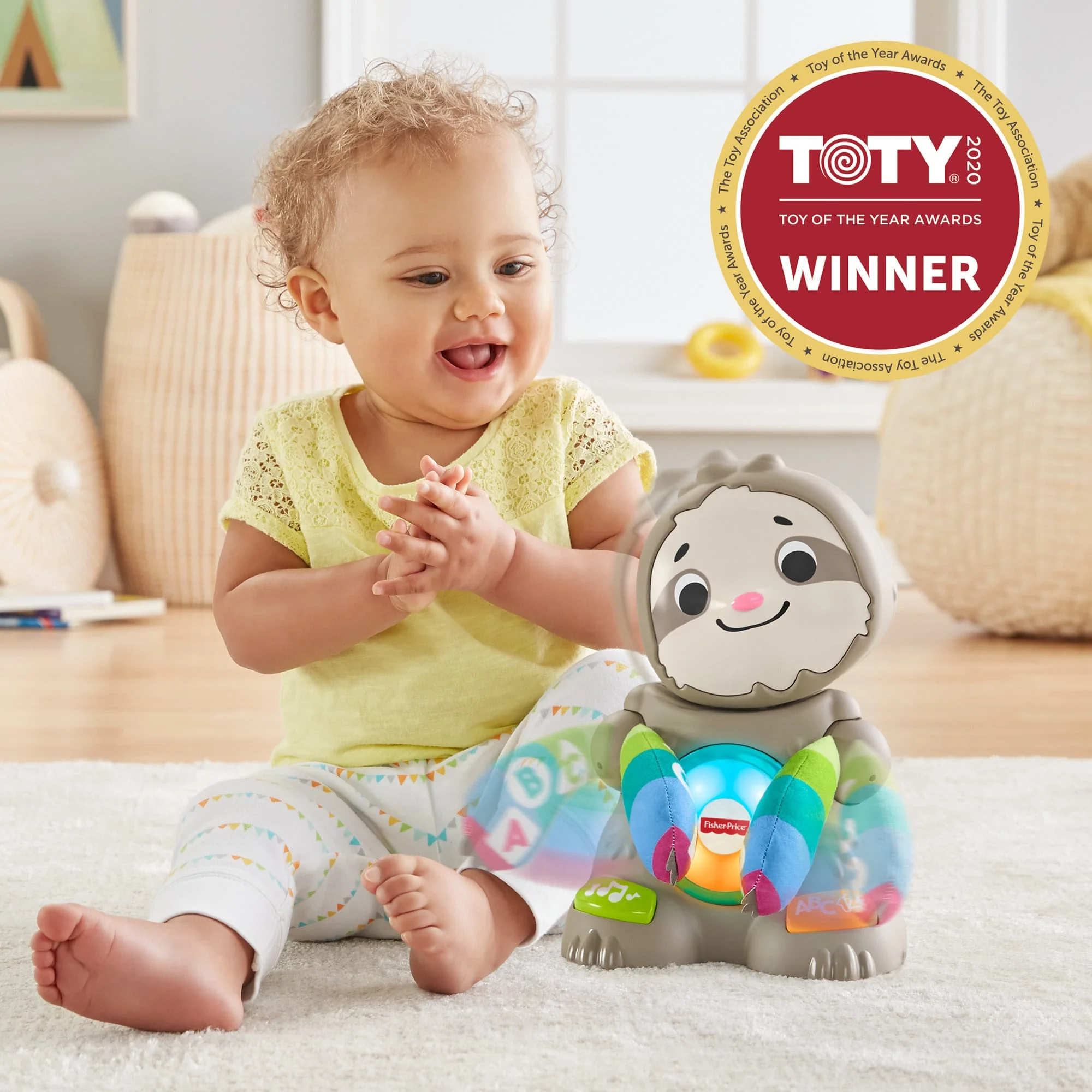 Fisher-Price Linkimals Smooth Moves Sloth Baby Electronic Learning Toy With Lights & Music