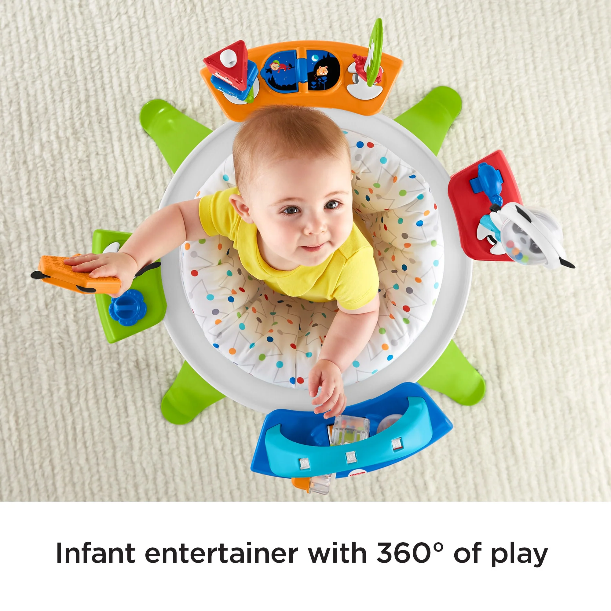 Fisher-Price 3-In-1 Spin & Sort Infant Activity Center And Toddler Play Table, Retro Roar