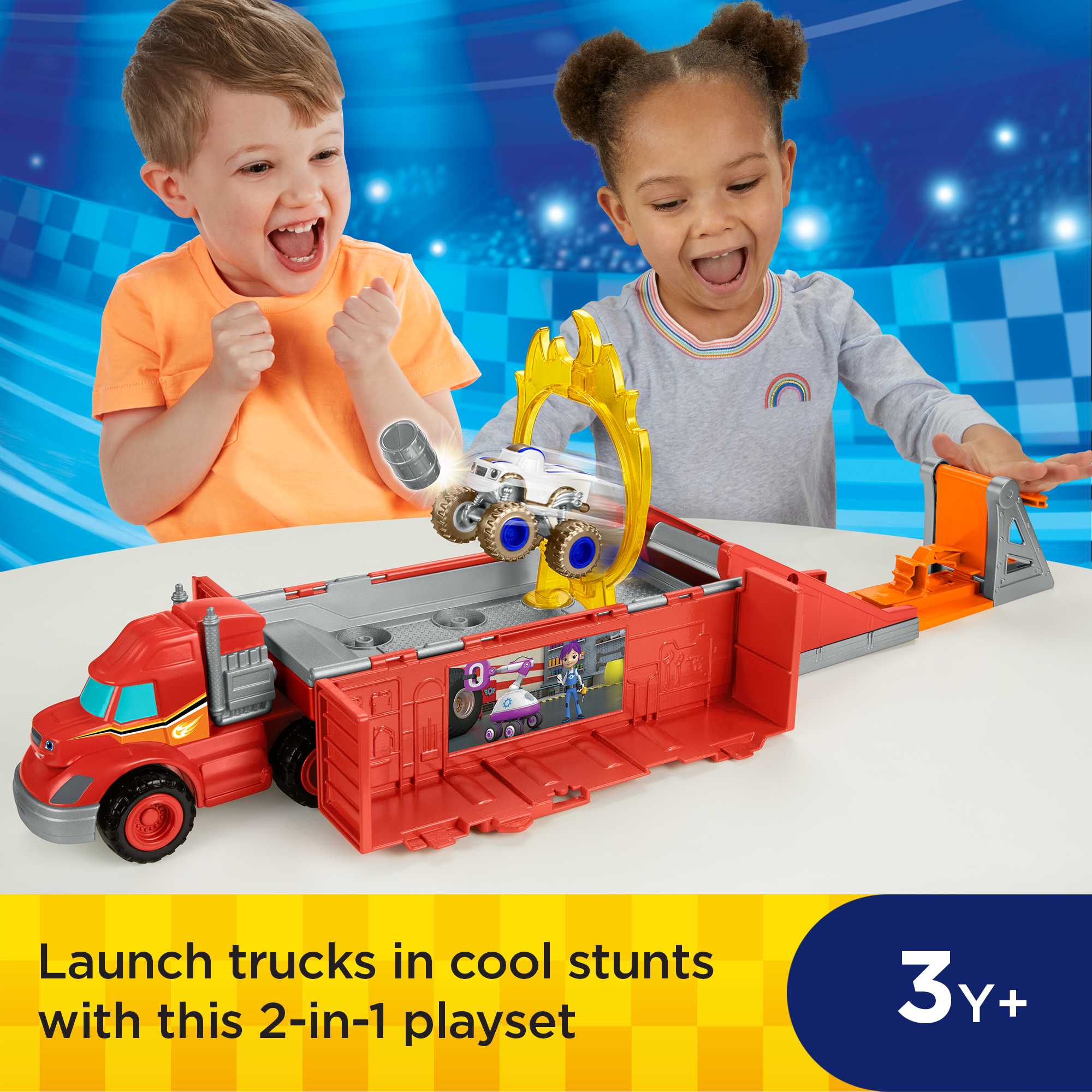 Fisher-Price Blaze And the Monster Machines Launch & Stunts Hauler, Transforming Vehicle Playset