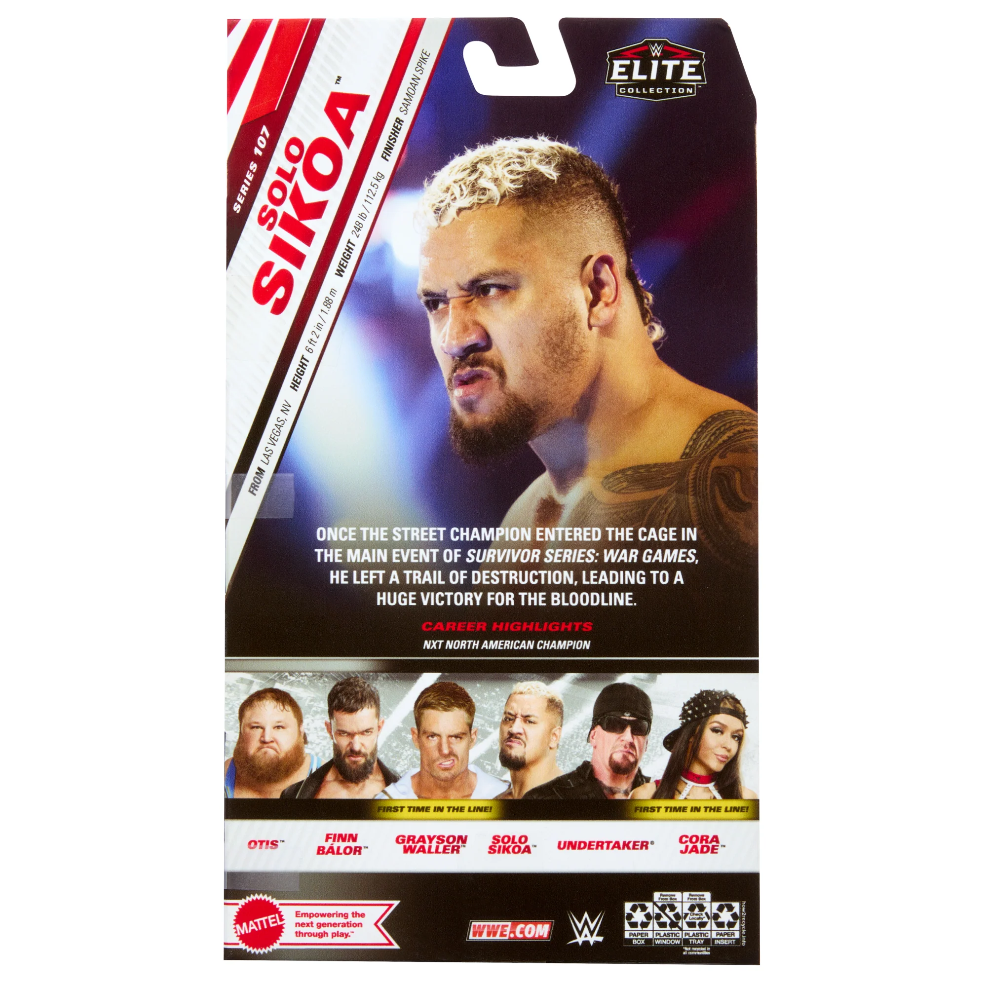 Wwe Collection Elite Figurine Articulée 15,24 Cm Solo Sikoa